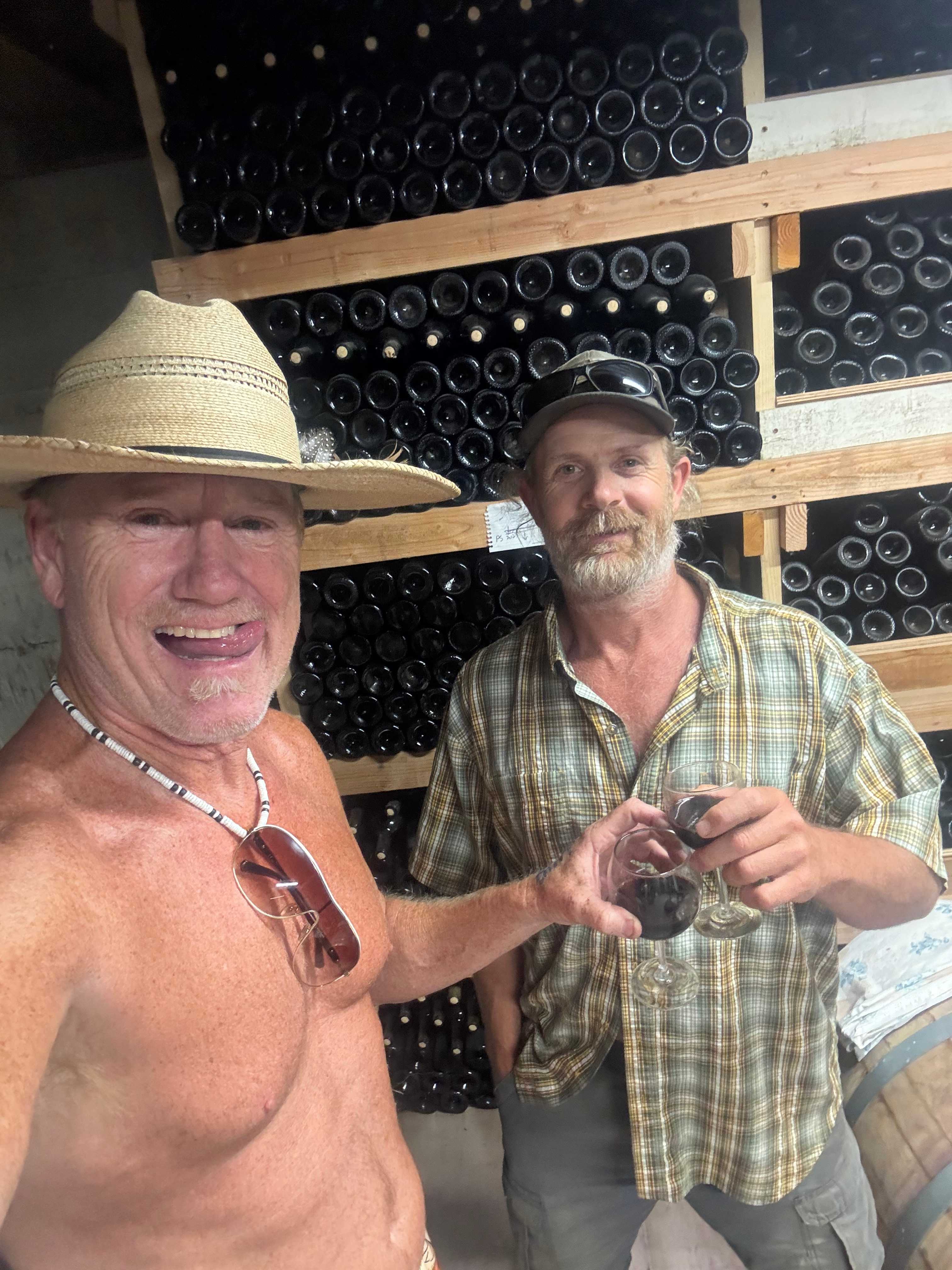 Host George & The Roaming Hillbilly sample some might tasty vino! YEEHAW!!