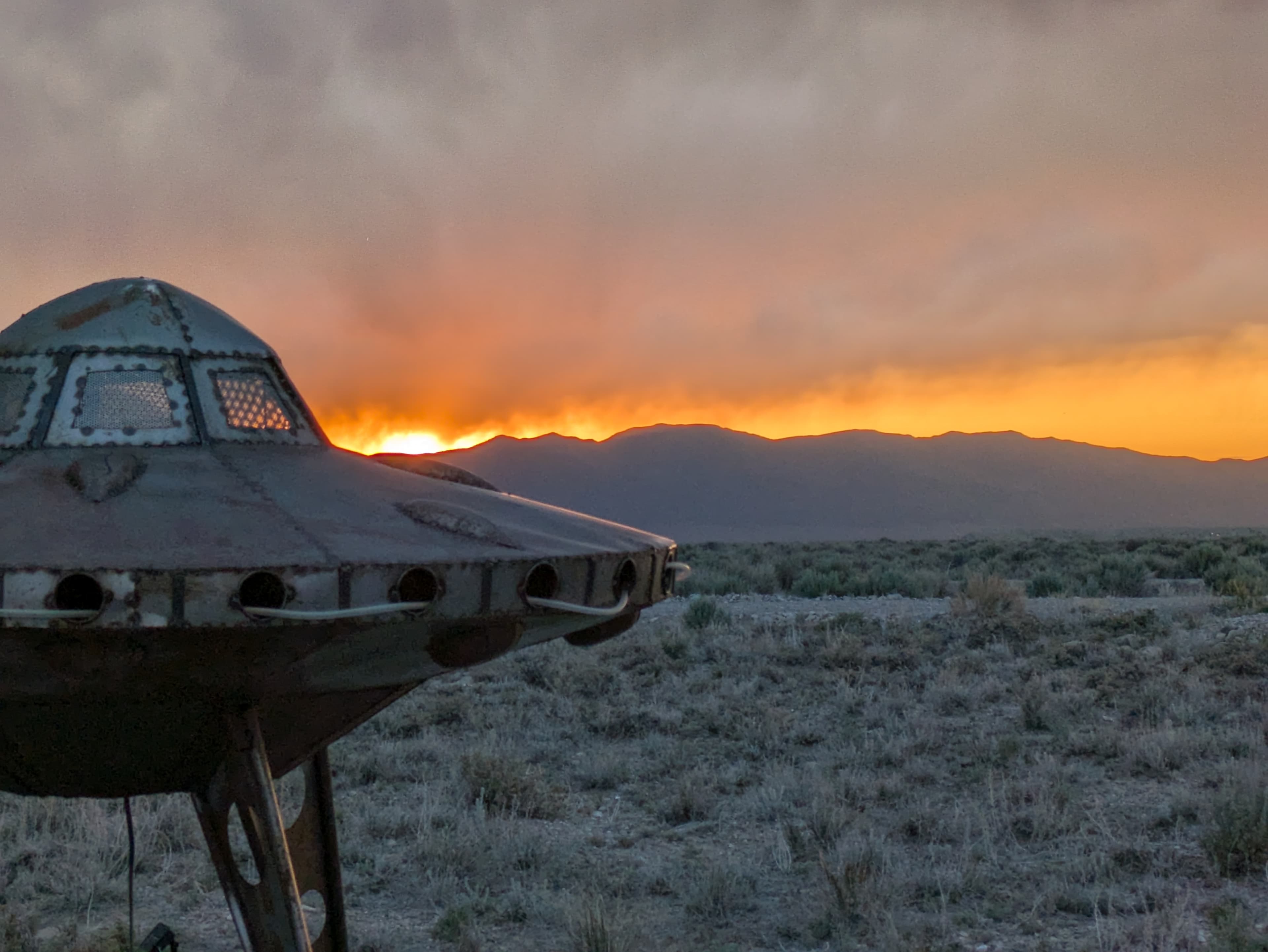 Sunset with UFO