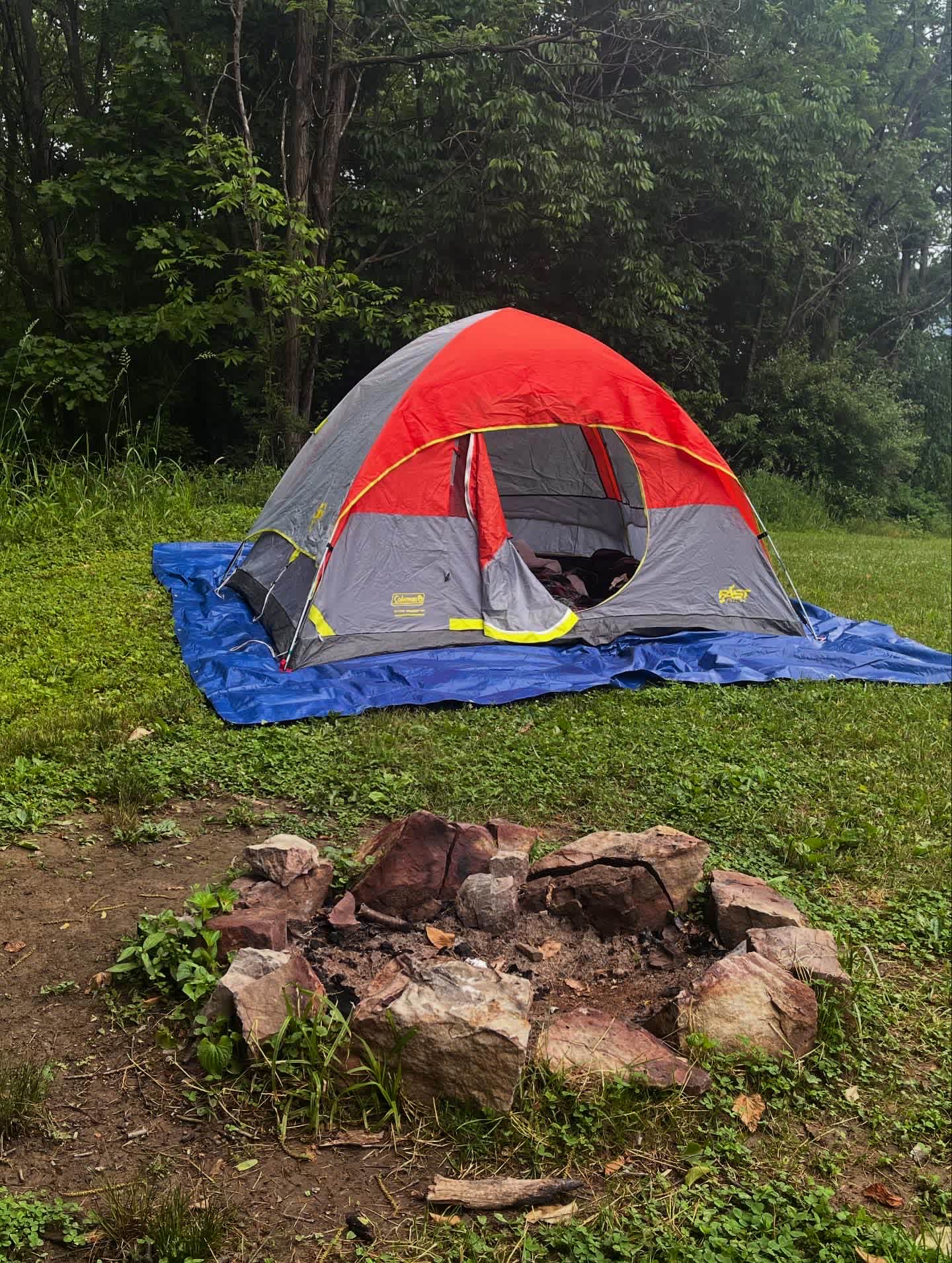 Our little camp spot (not pictured is the picnic table also provided on site). 