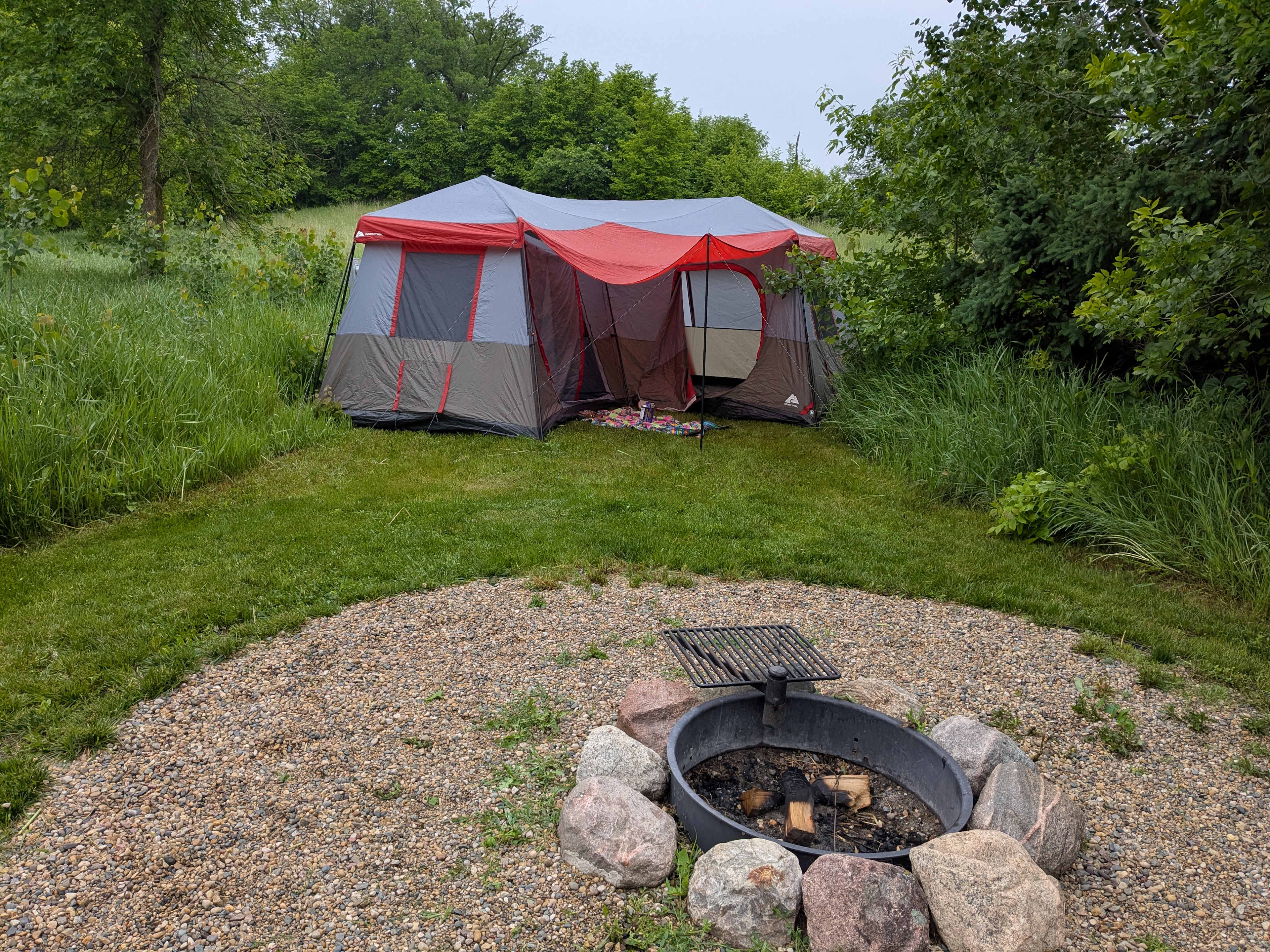 The 16x16 tent fit (barely)