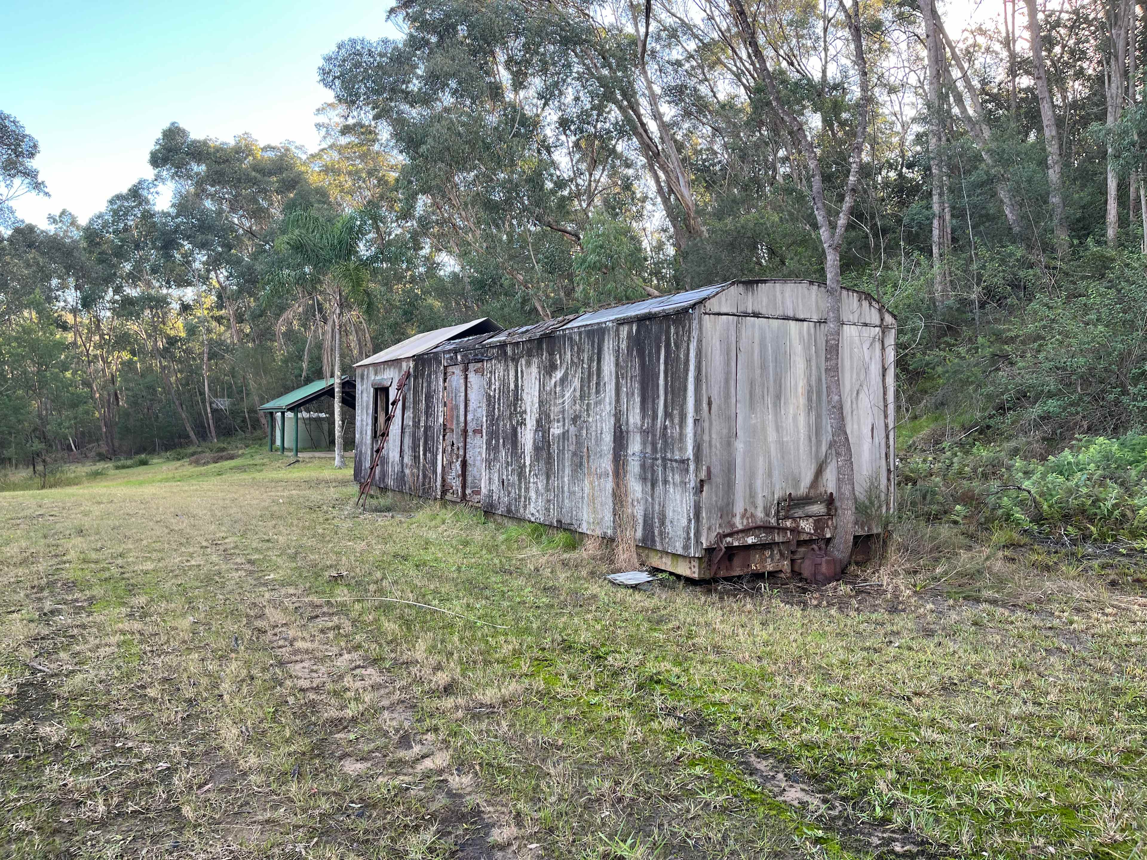 Old shed near the road entrance. 