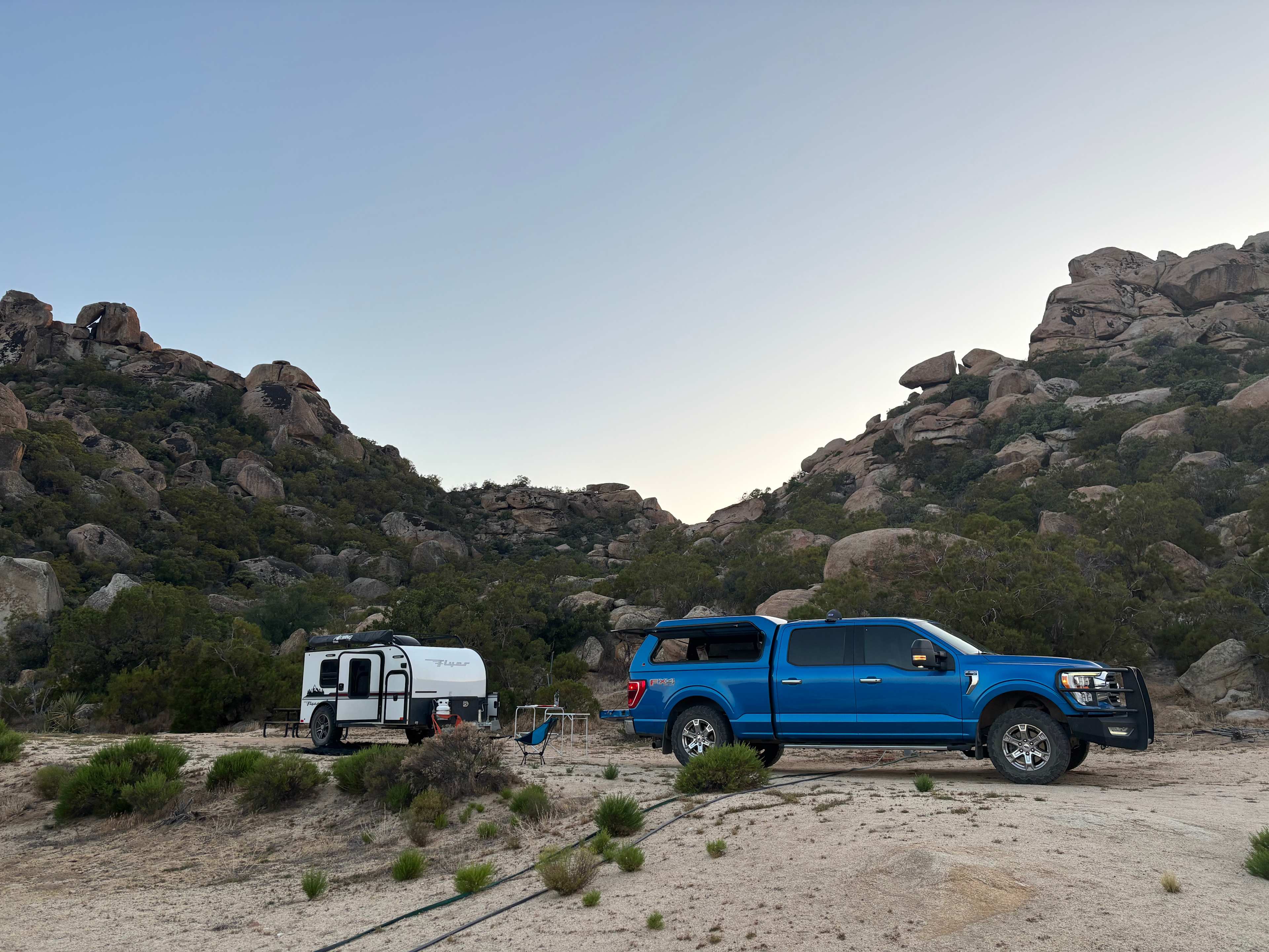 F150 with 14’ tiny travel trailer 