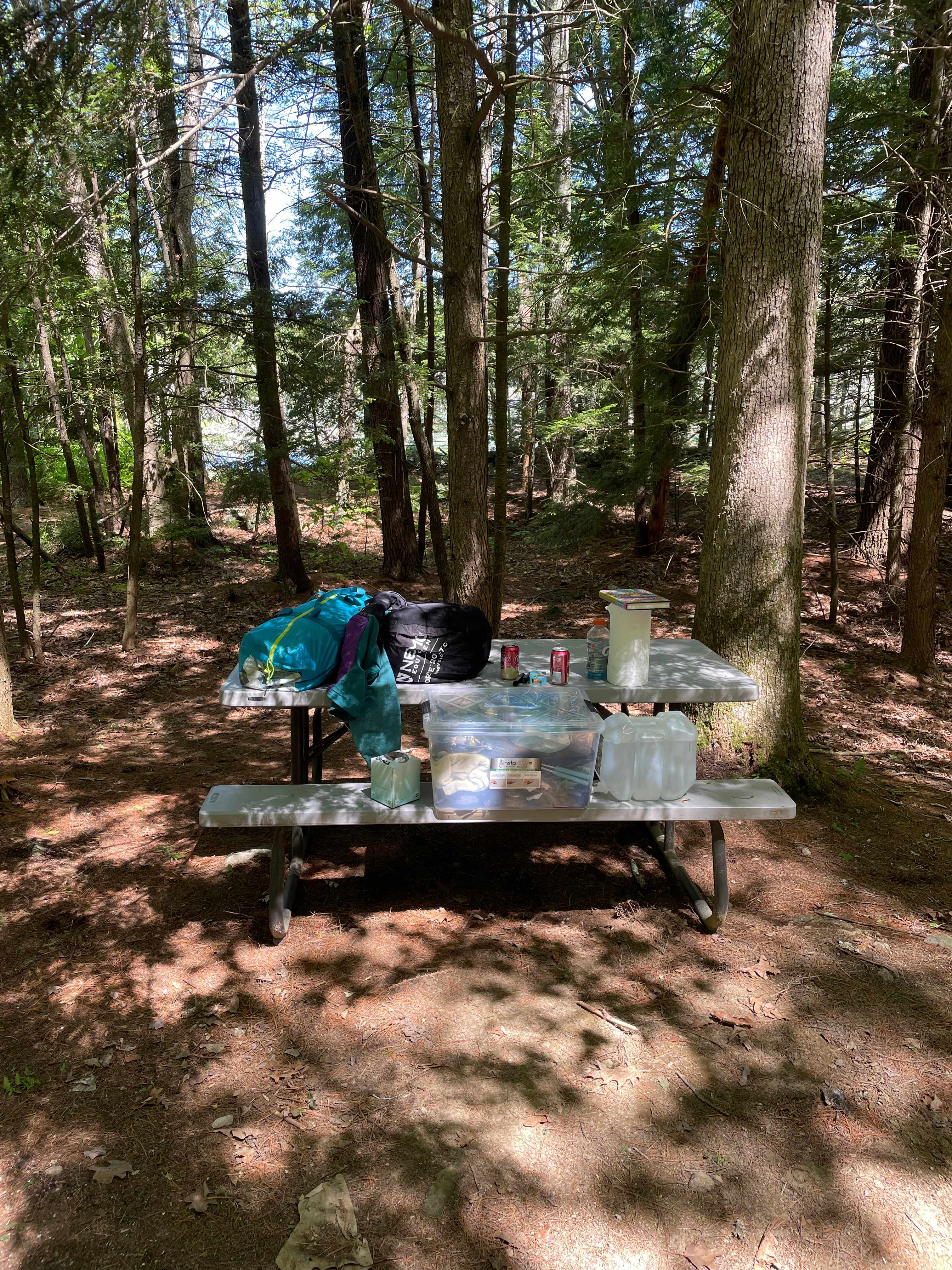 Packing up camp. 