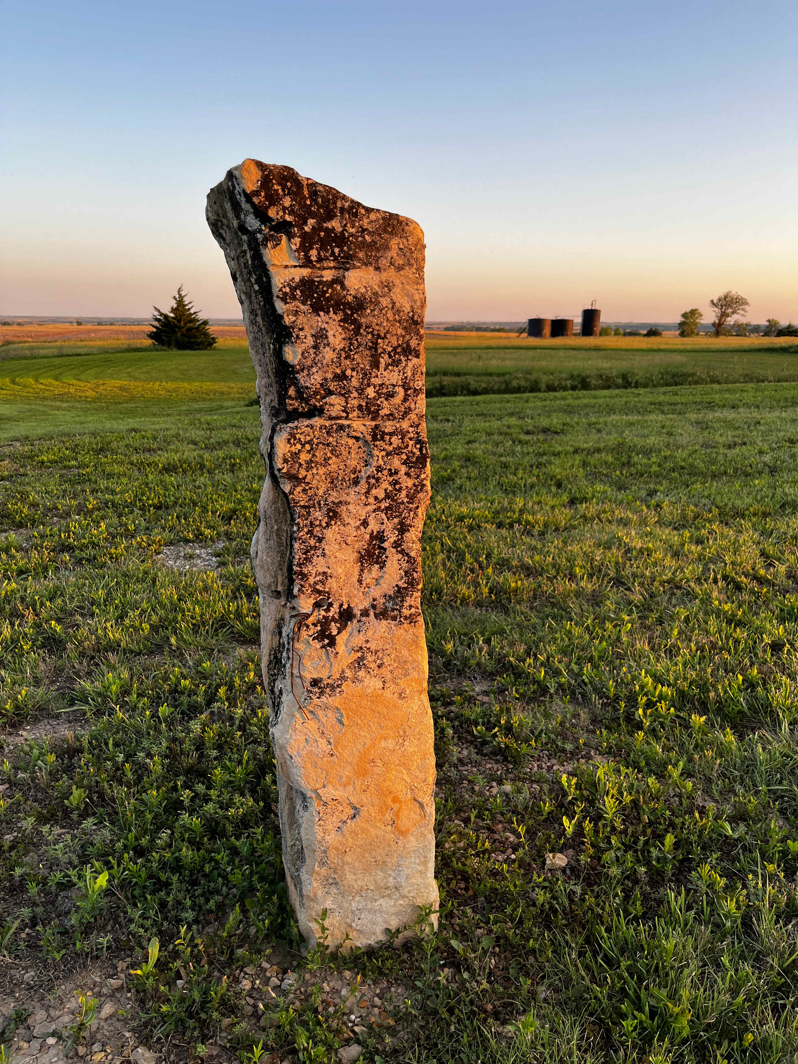 Stone fence post