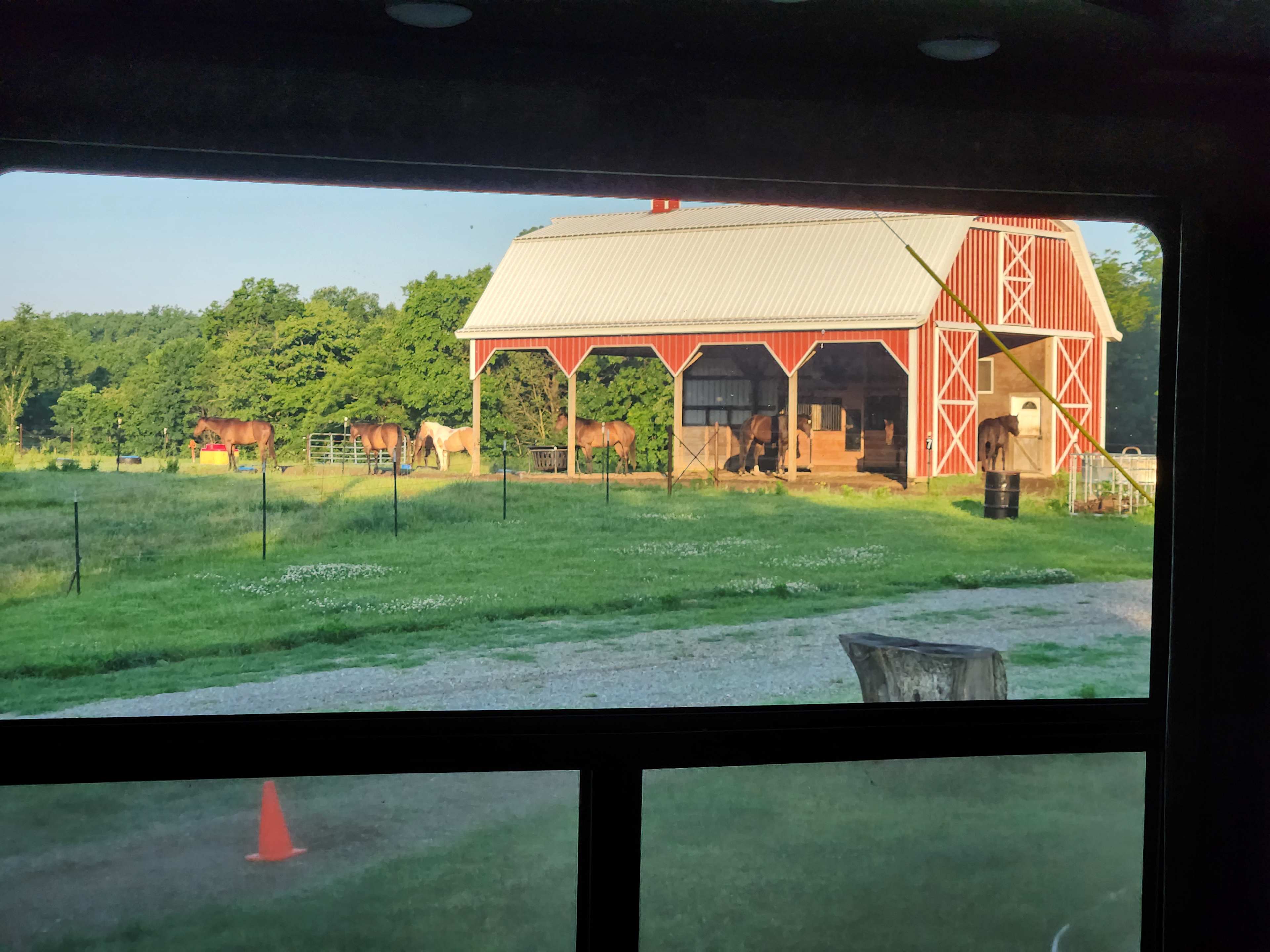 Our view from inside our 5th wheel.