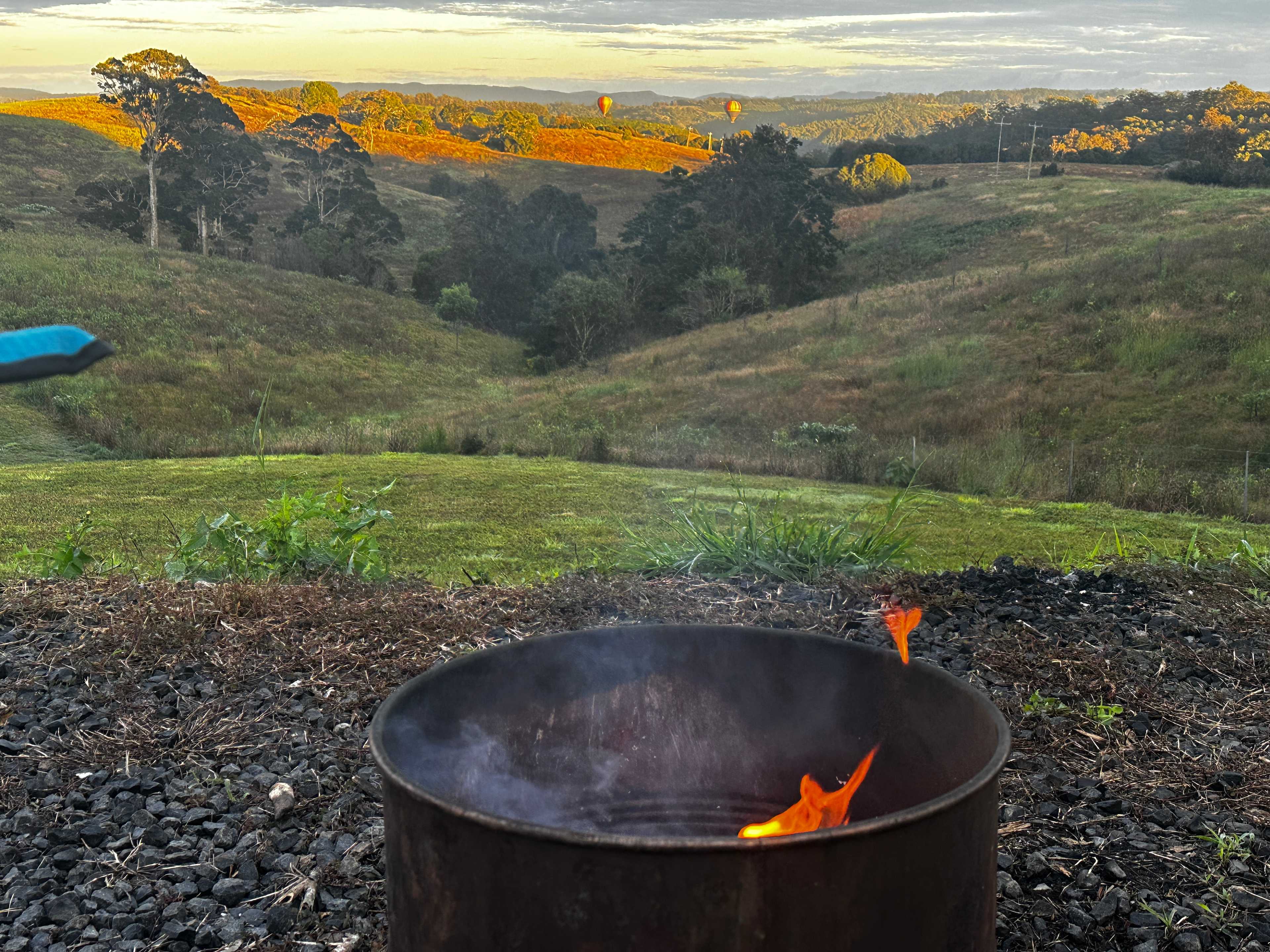 Morning Fire with Hot Air Balloons