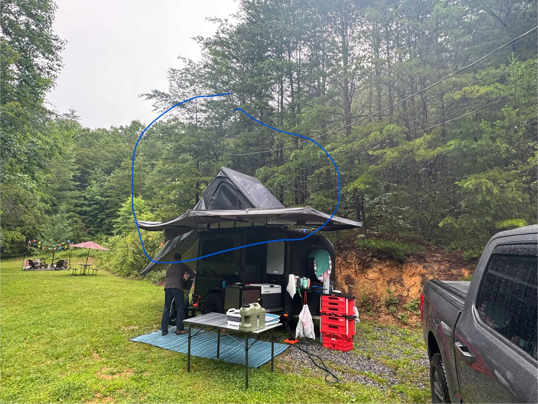 We are 12 feet with tent up