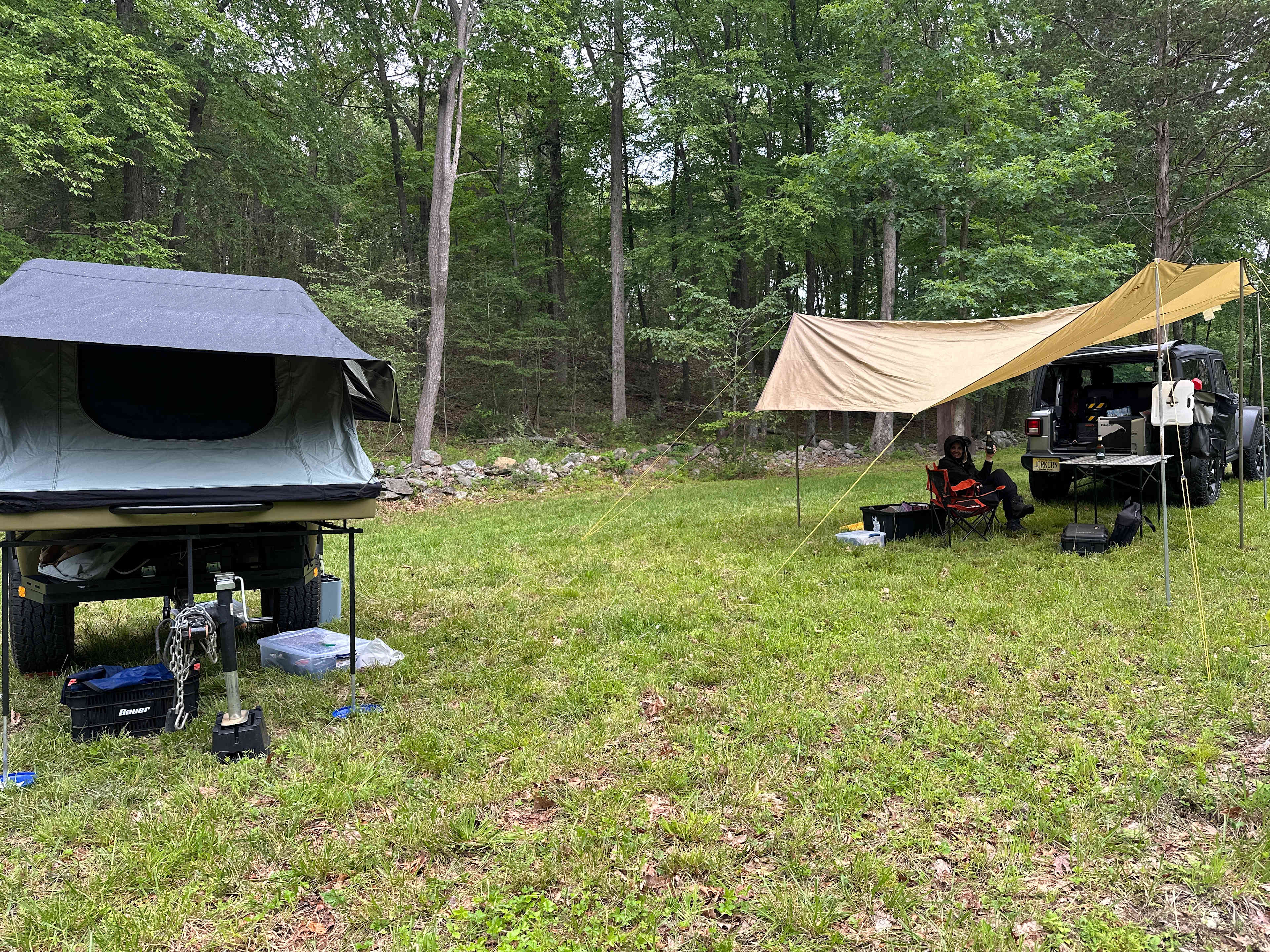 Solid ground but will need to level the trailer as the ground slopes slightly 