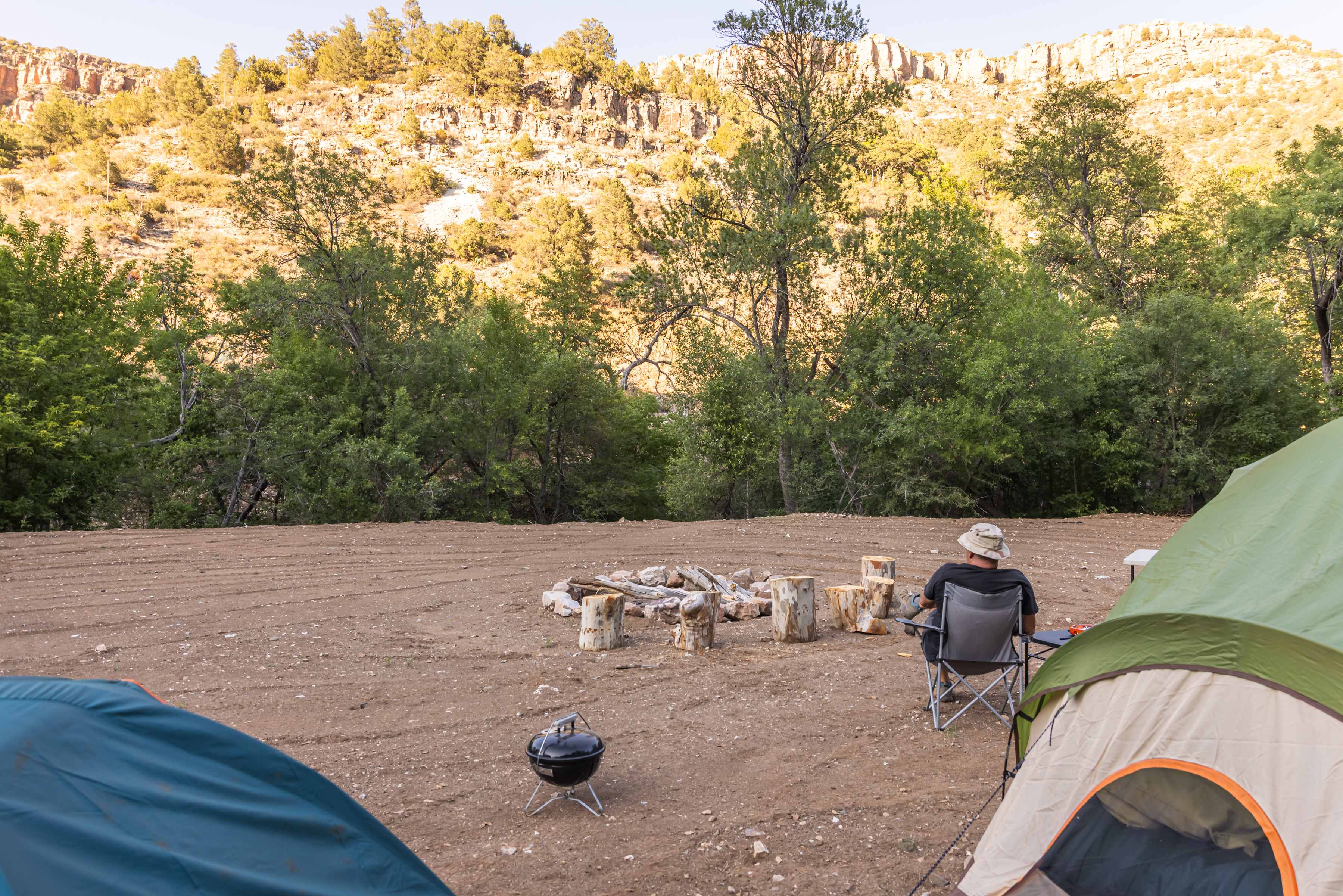 Creek Side camp site view to the east