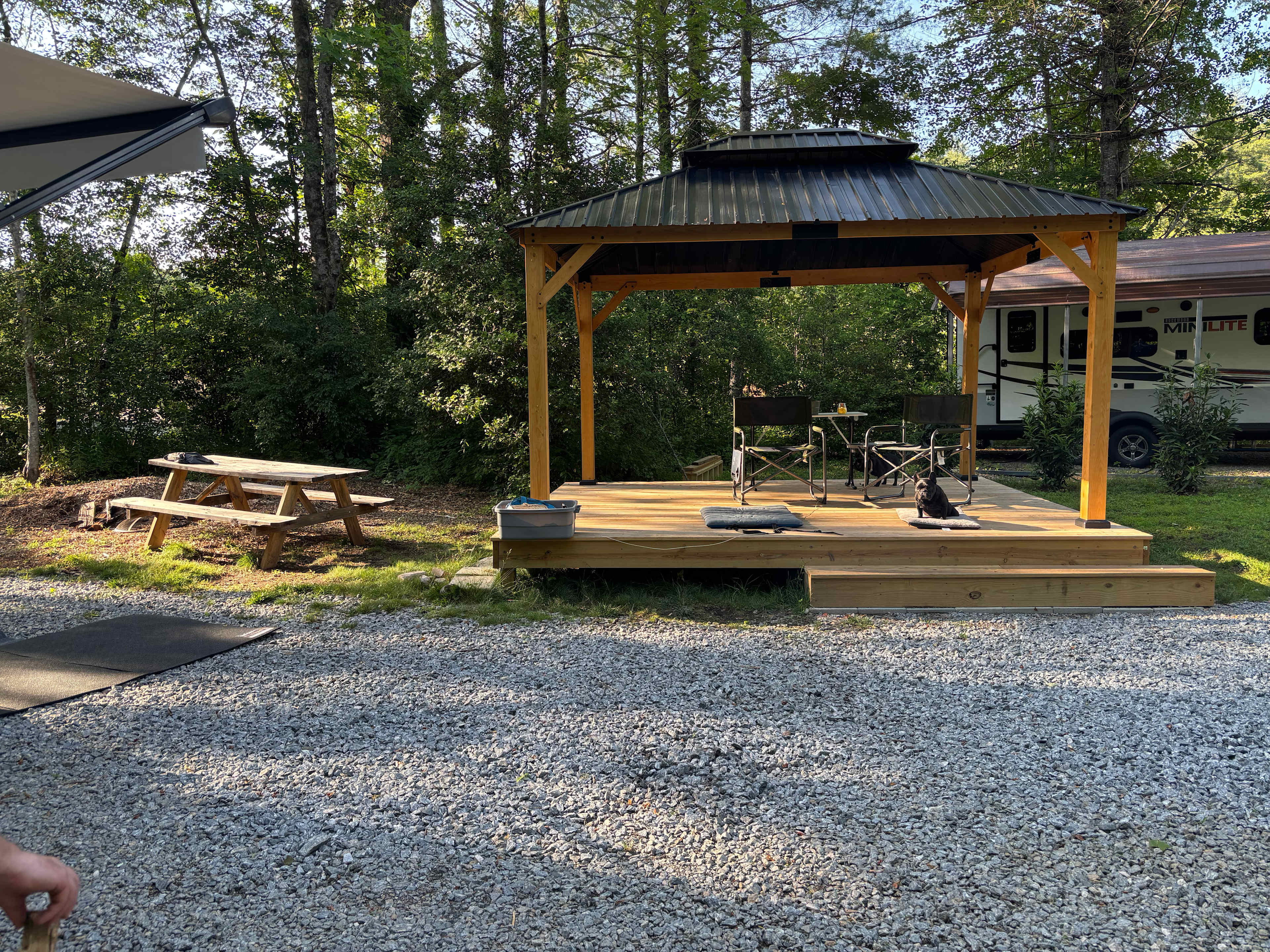 Deck/gazebo- we loved spending time out here. 