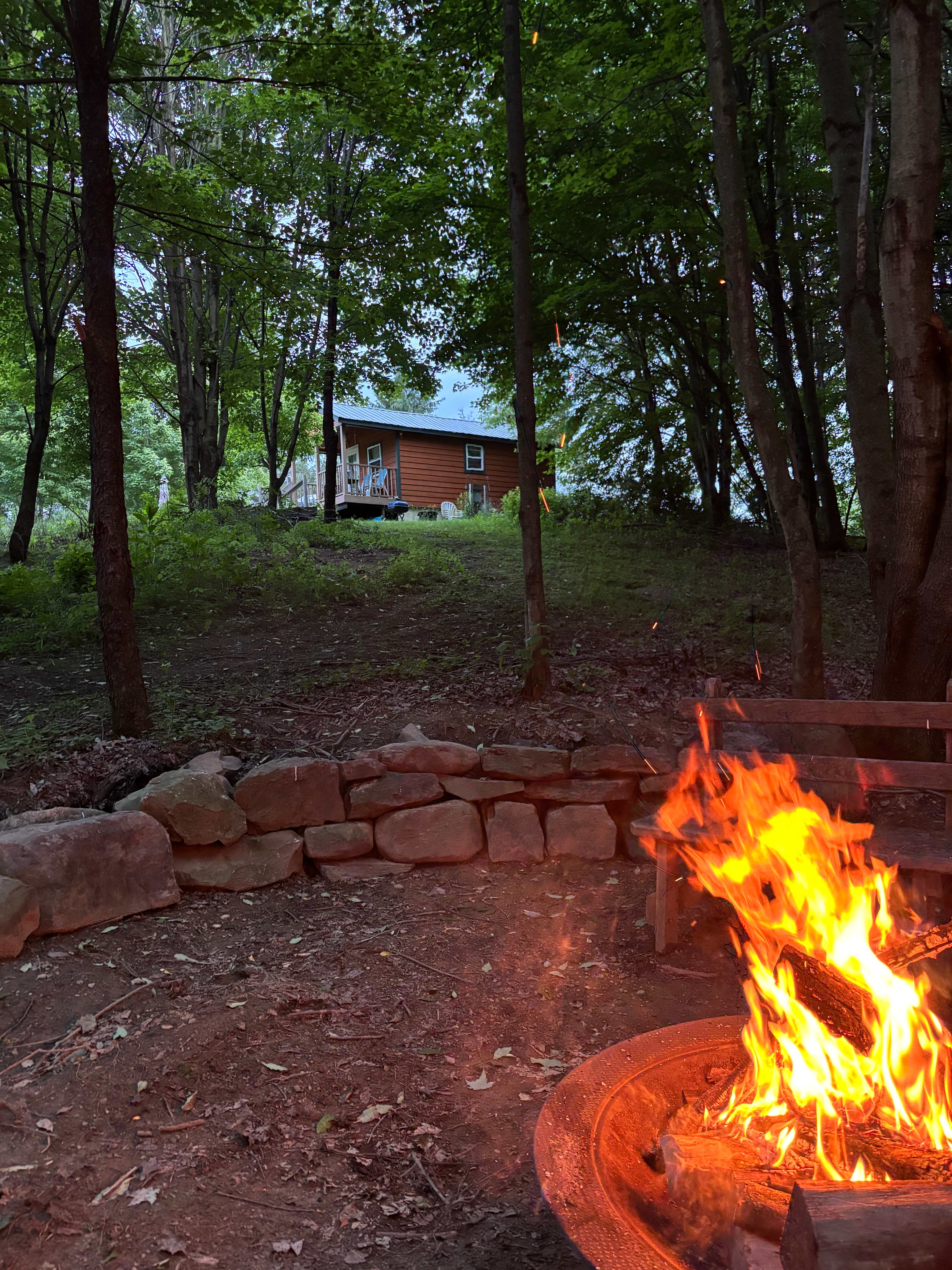 The tiny house from the fire pit