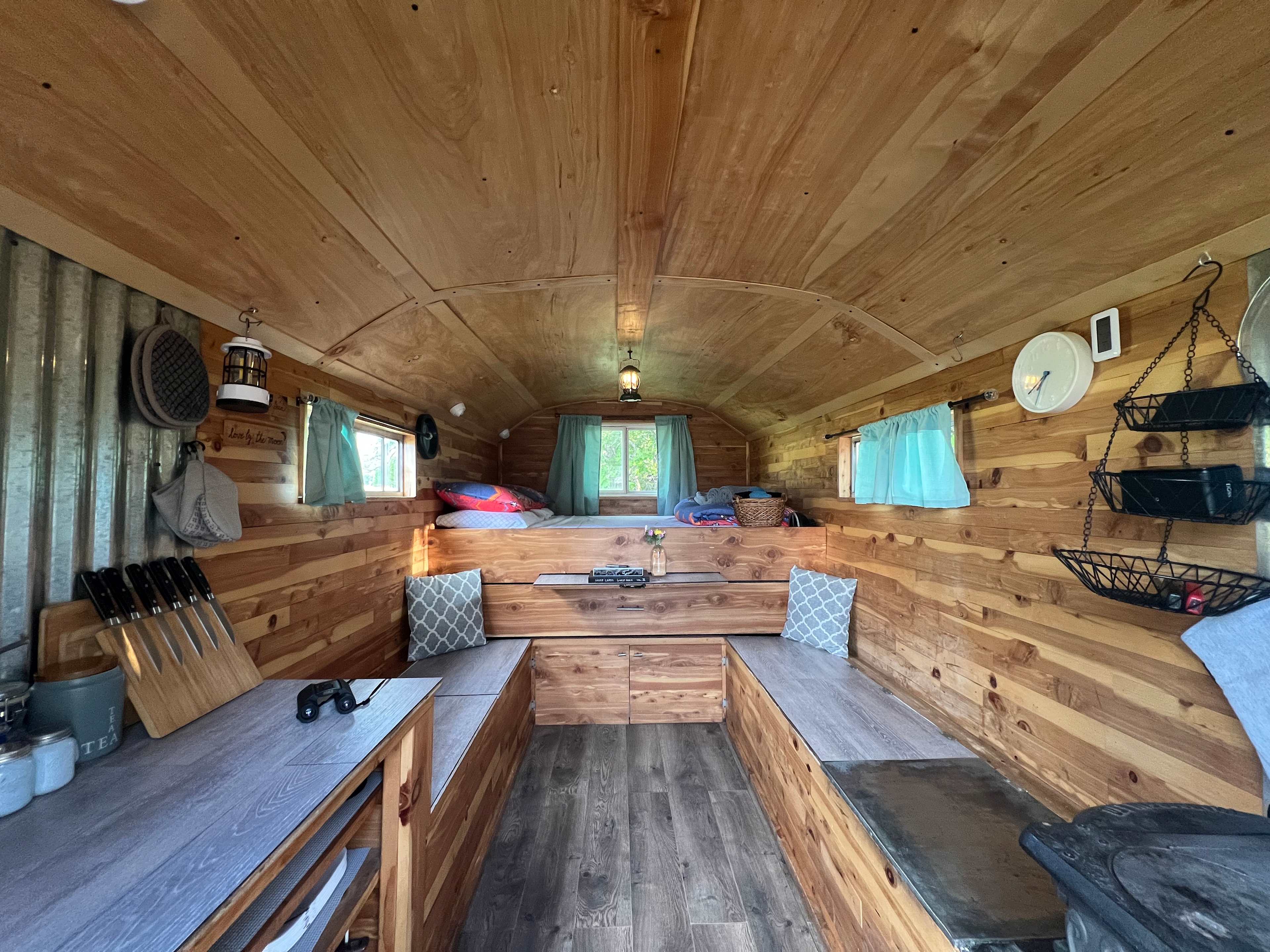 Inside of the silver cabin