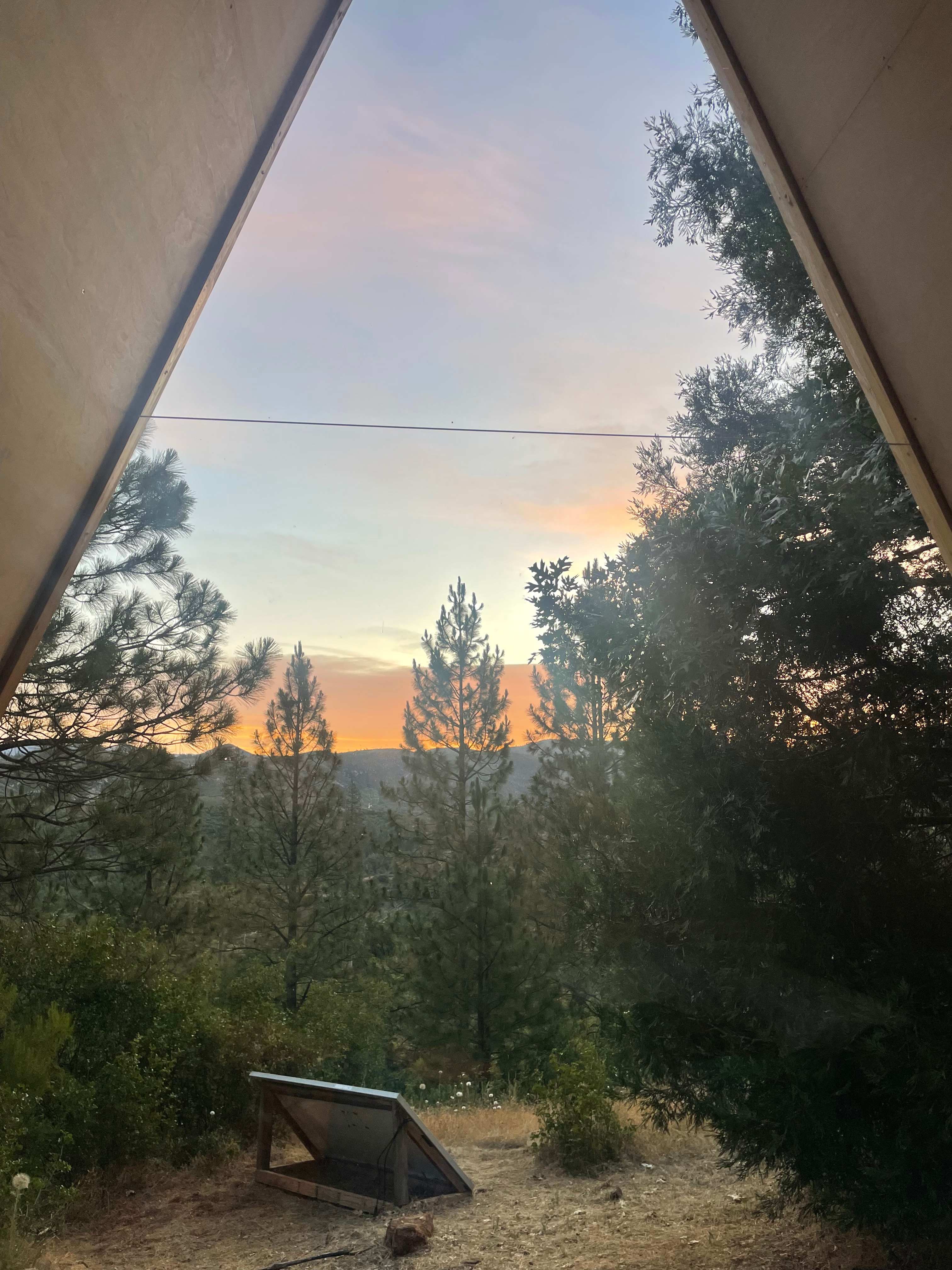 Gorgeous sunrise view from inside the cabin