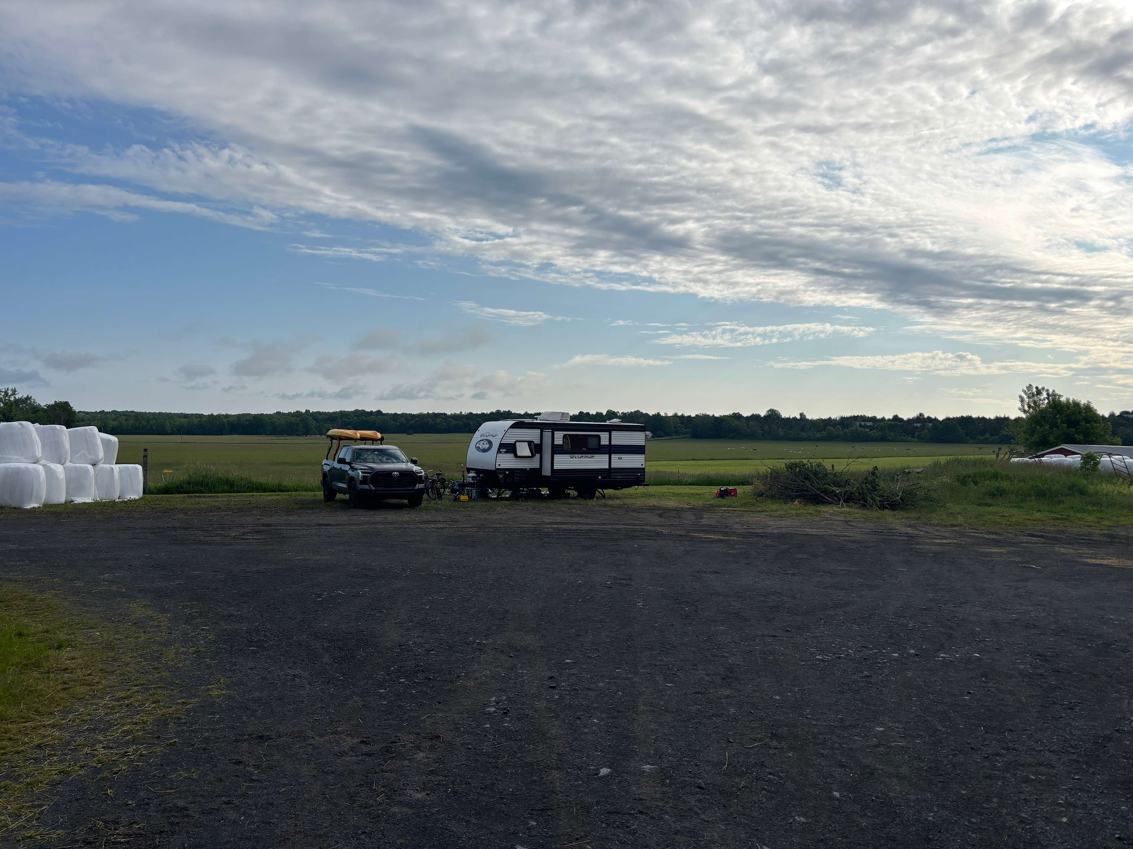 Our setup and view while staying.