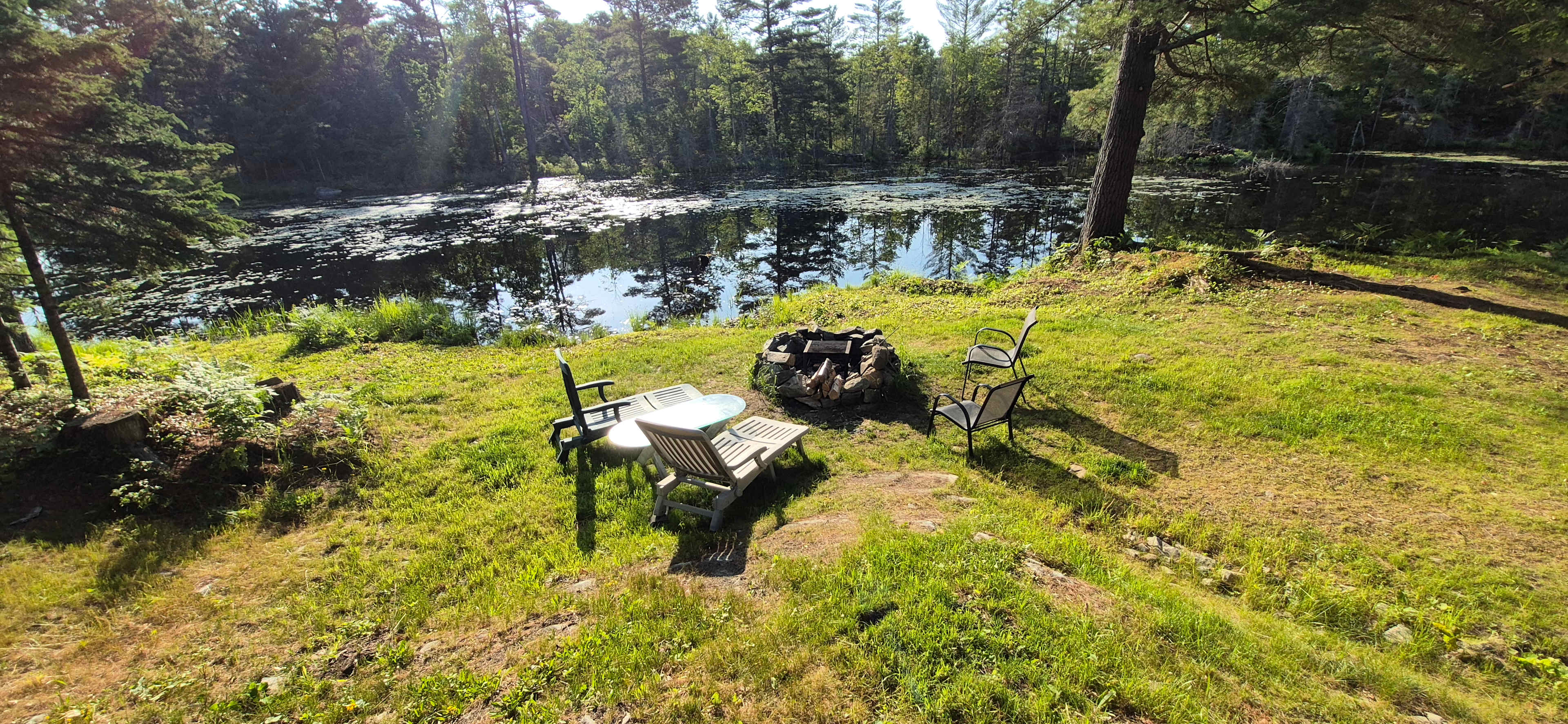 Cozy spot for a fire.