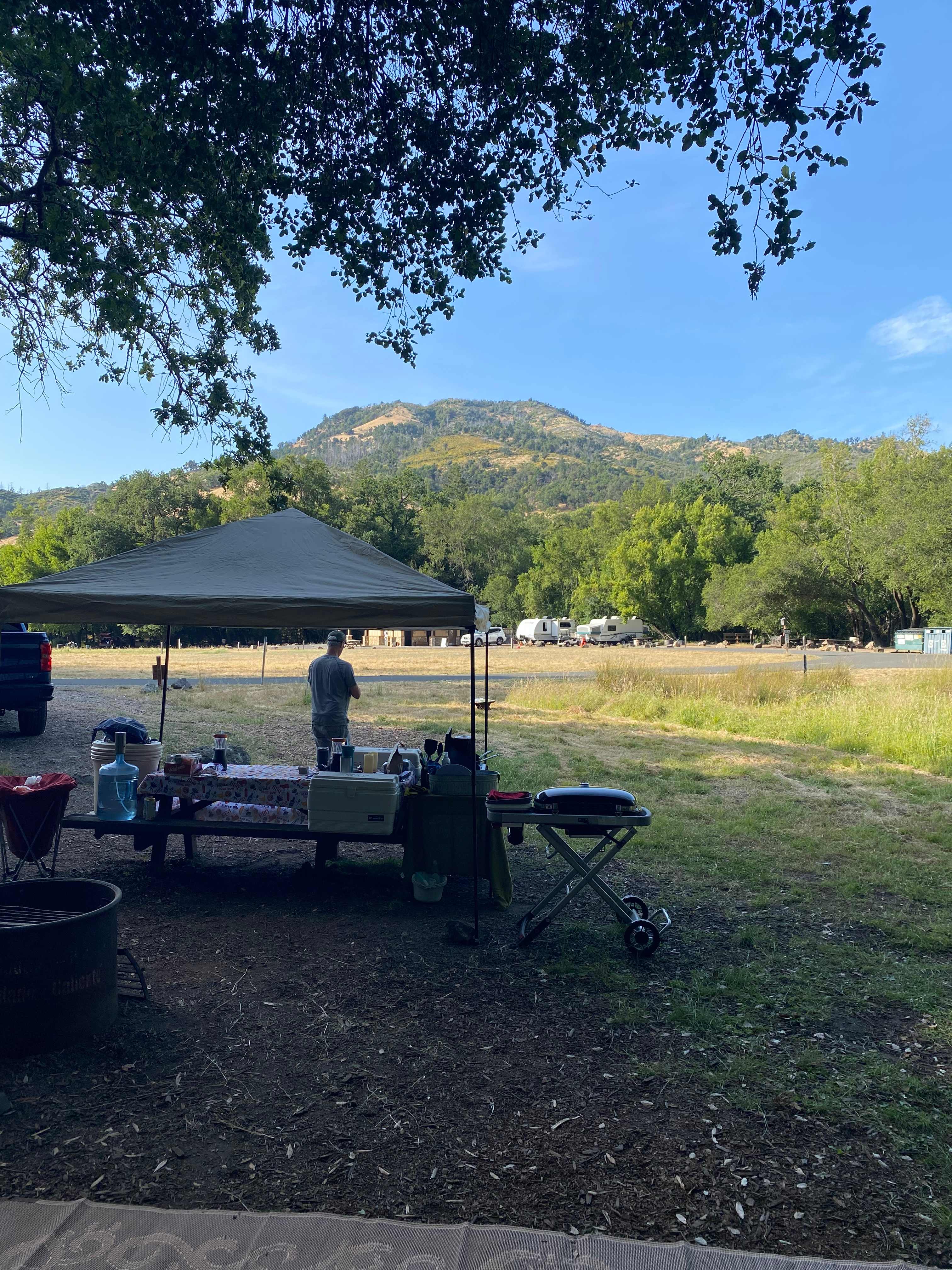This is the view from the front porch of our glamping tent