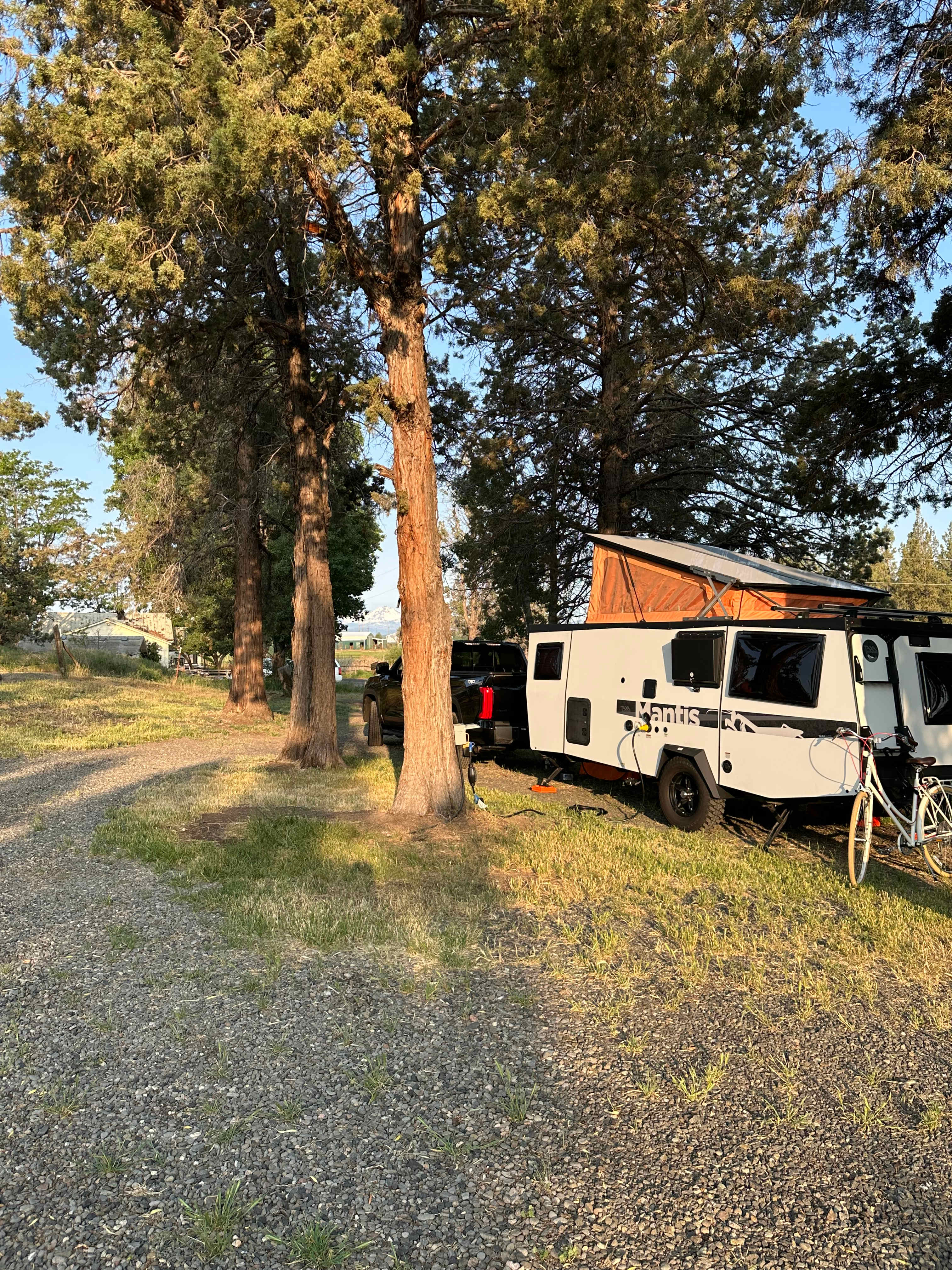 Back in to a nice shady spot in the trees