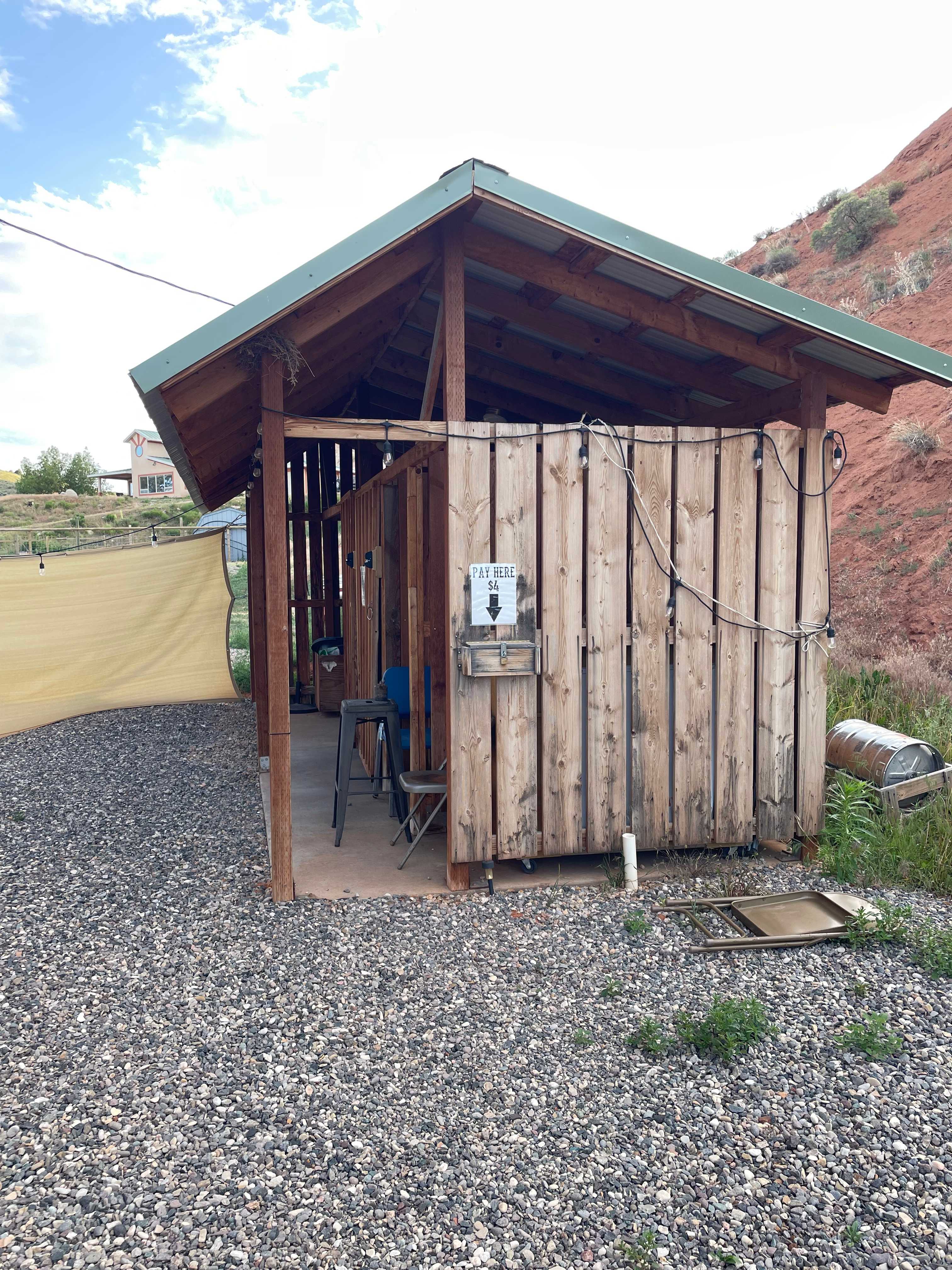 Shower house behind the brewery. 