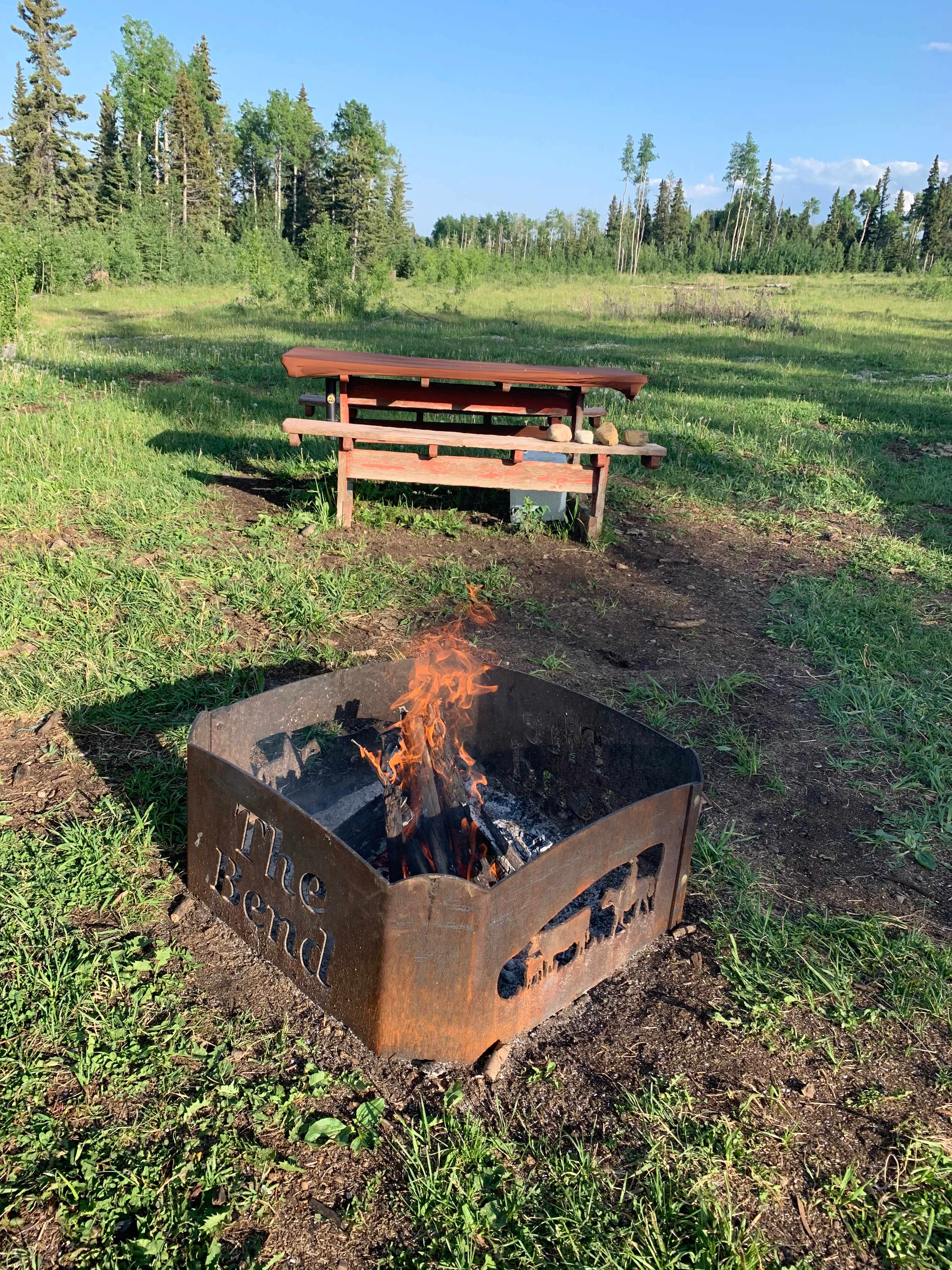 New custom fire pit at The Bend