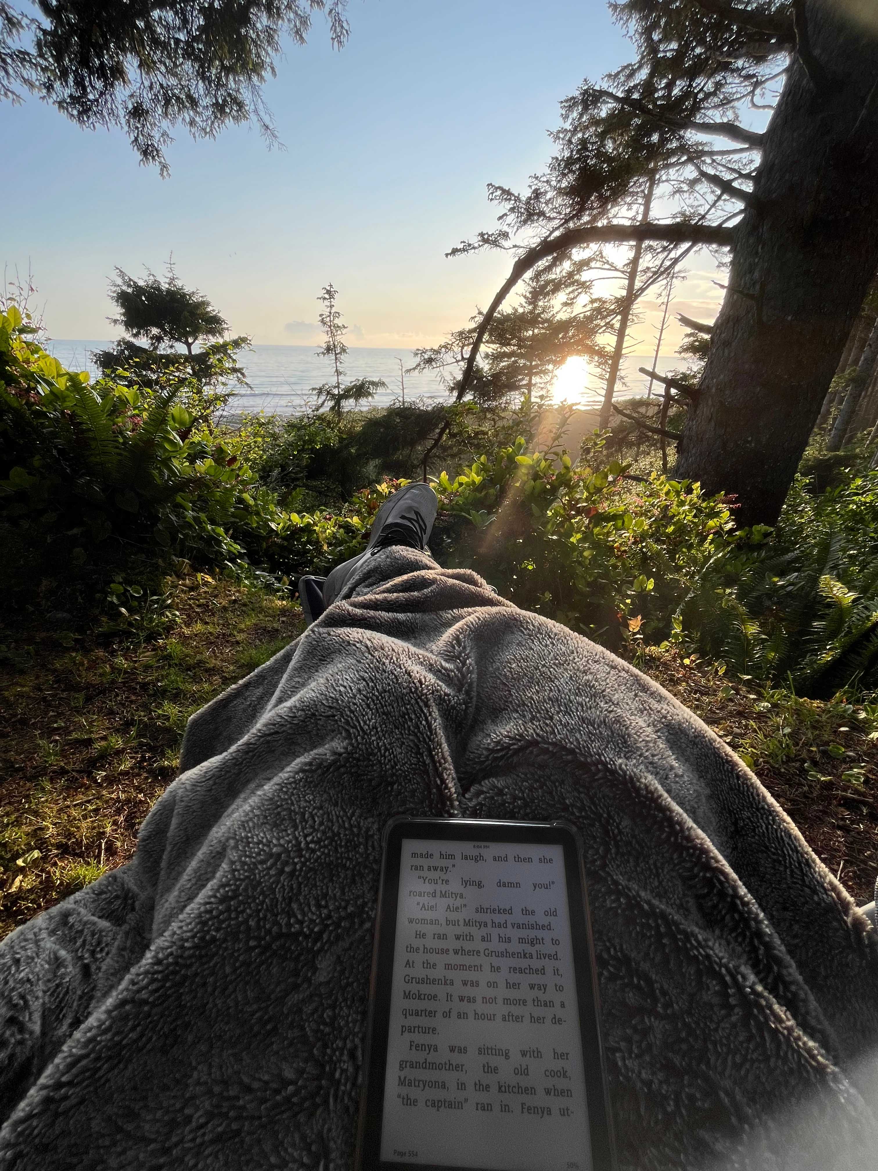 Relaxing sunset time.  Did I mention no mosquitos?