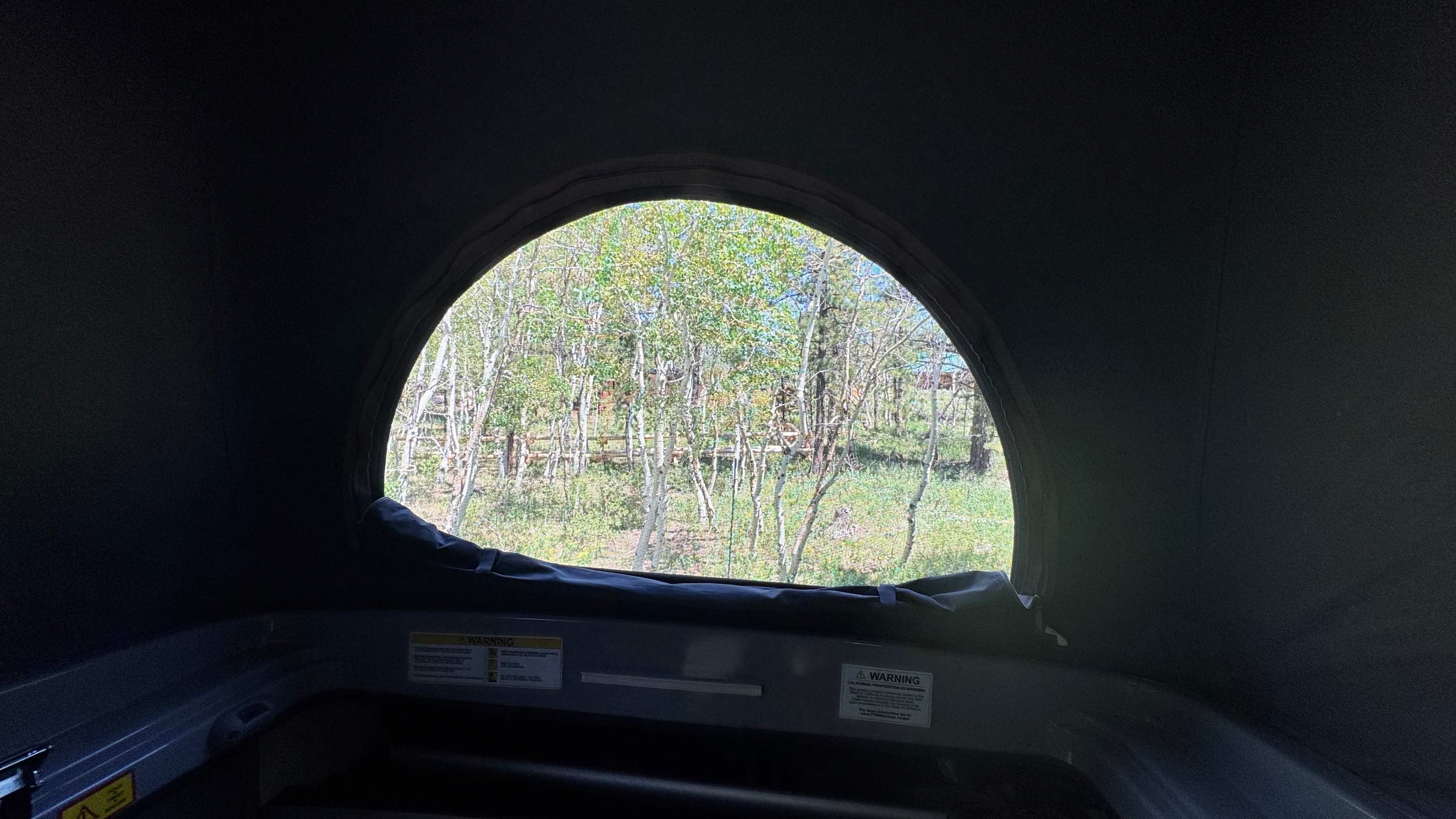 Great view out the pop top. 