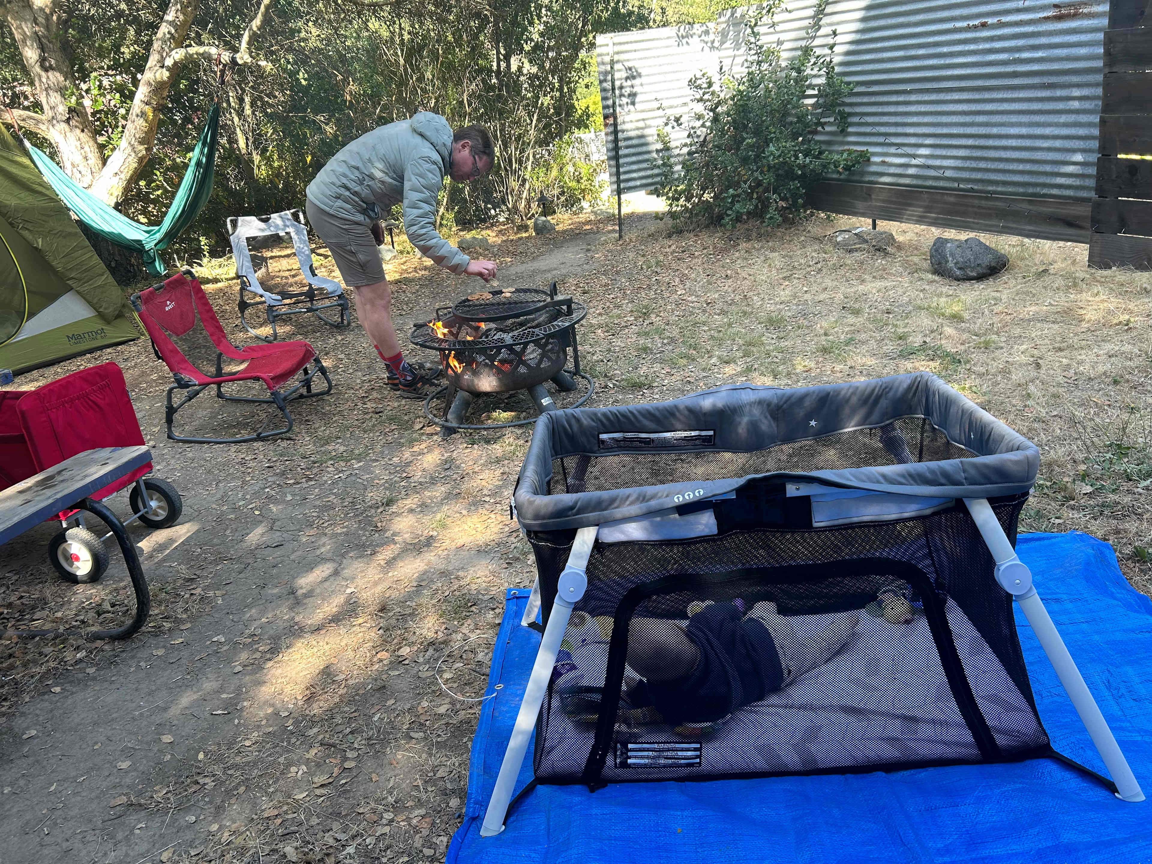Hammock with site and excellent fire pit