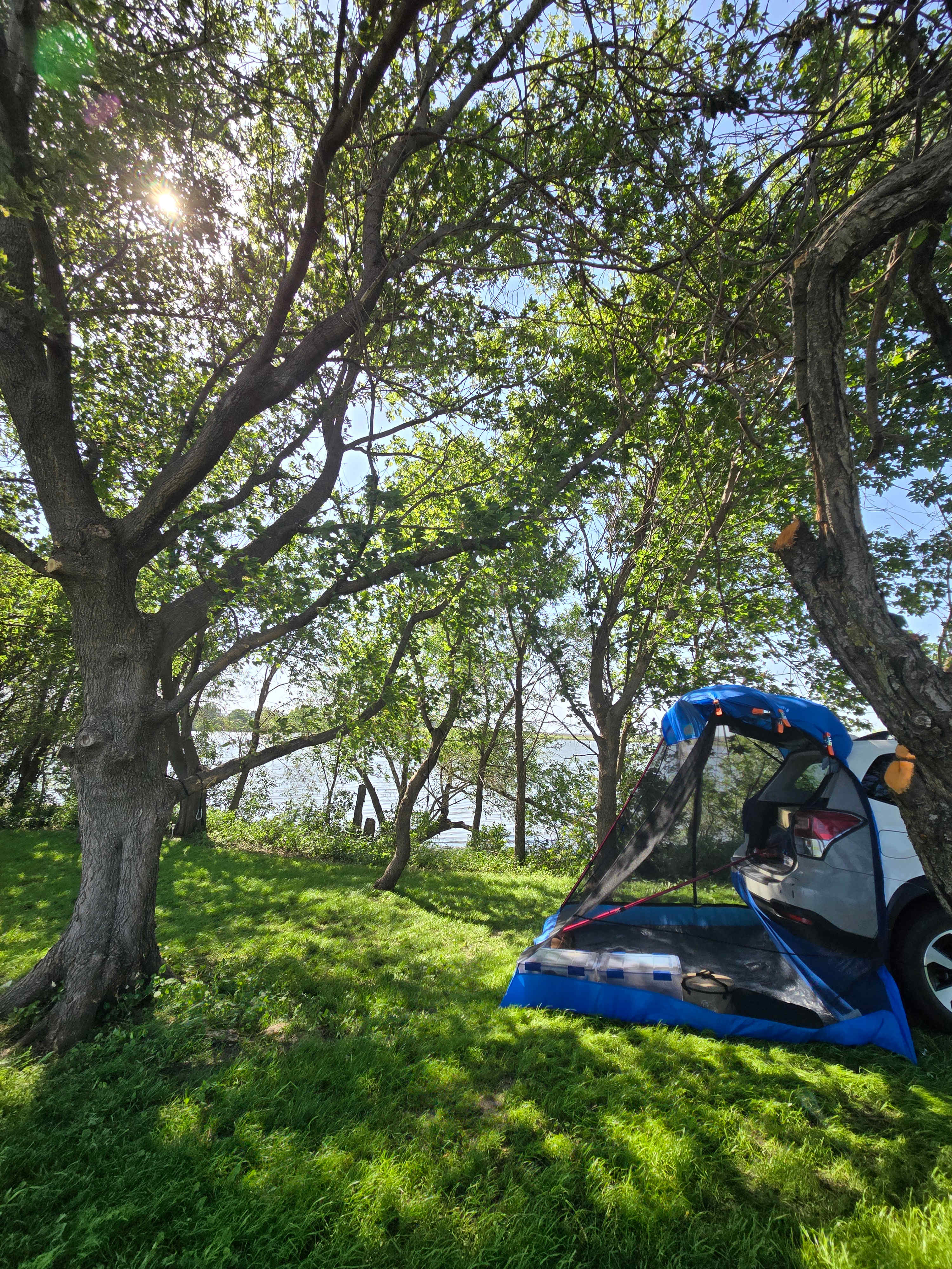 Camping on private lake