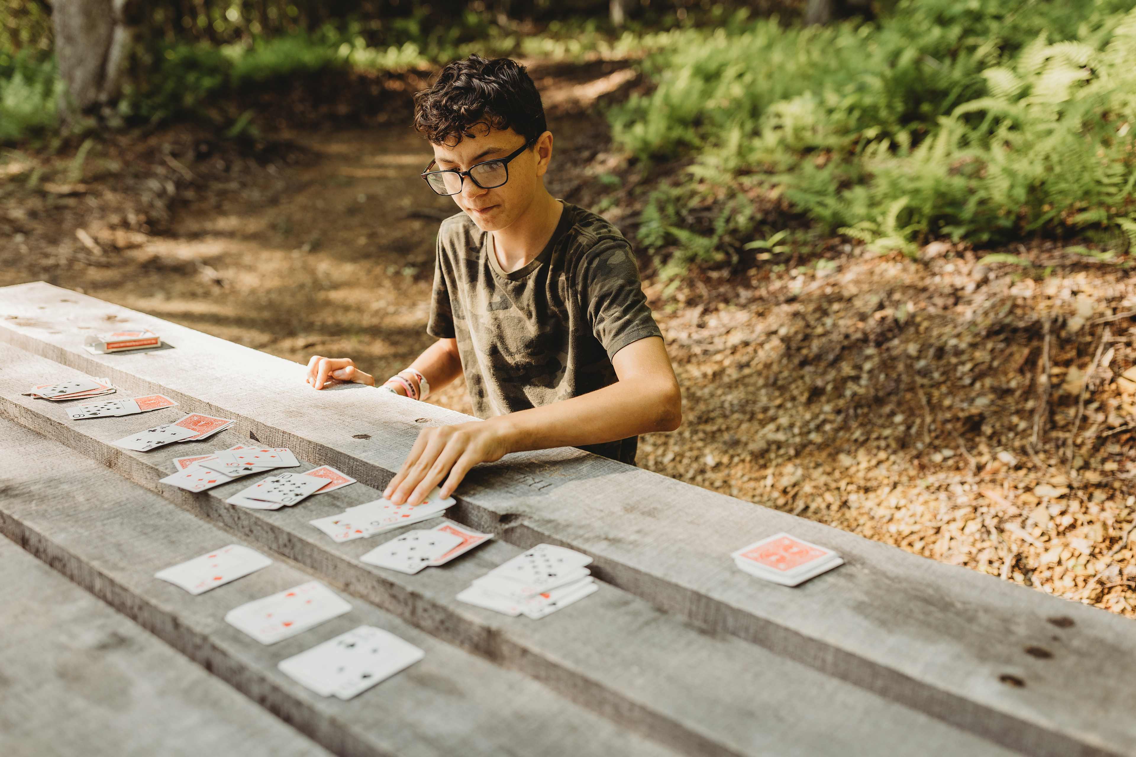 Plenty of room on this large table for all kinds of card games.