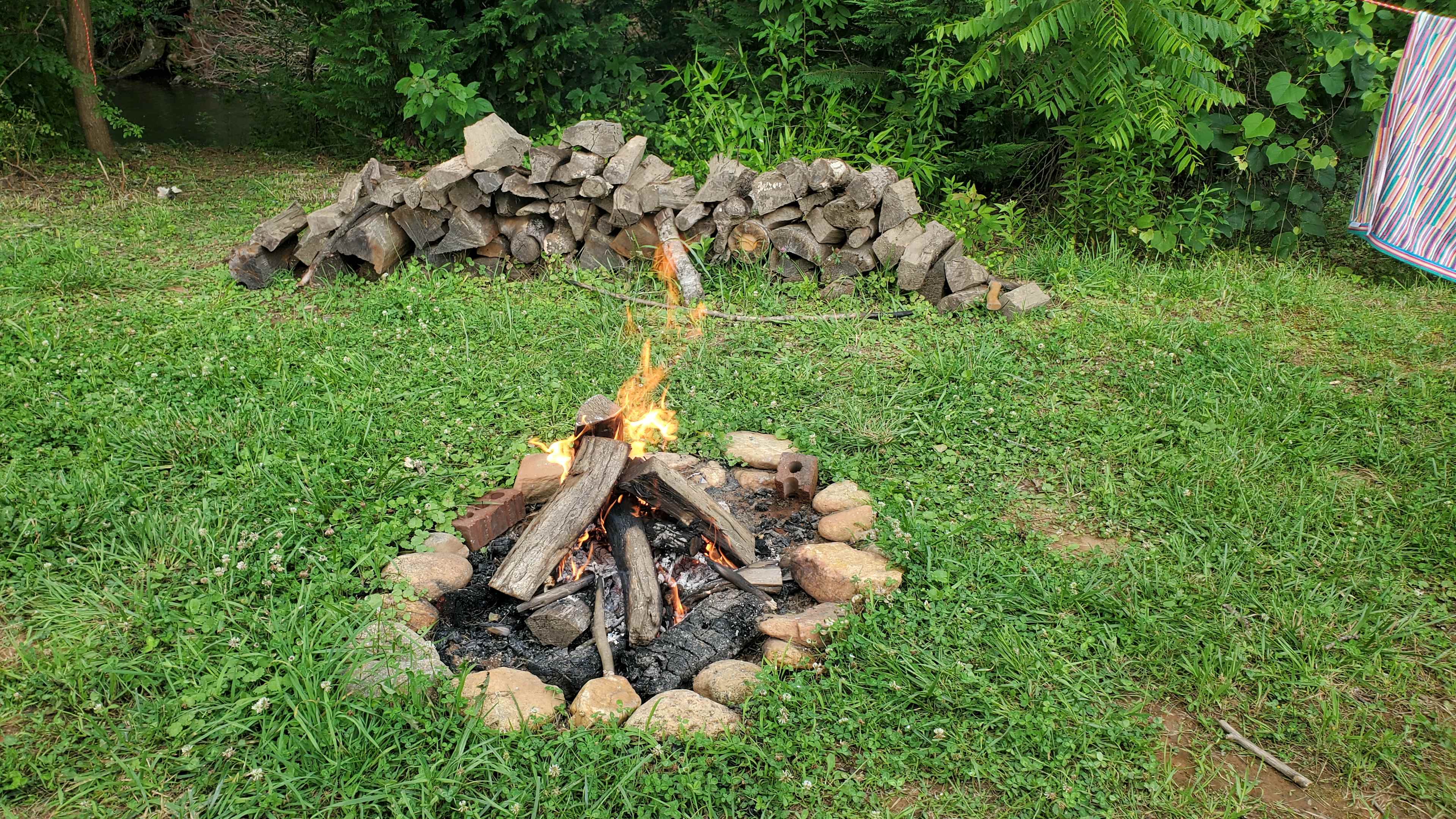 Nice big stack of supplied firewood was great!!