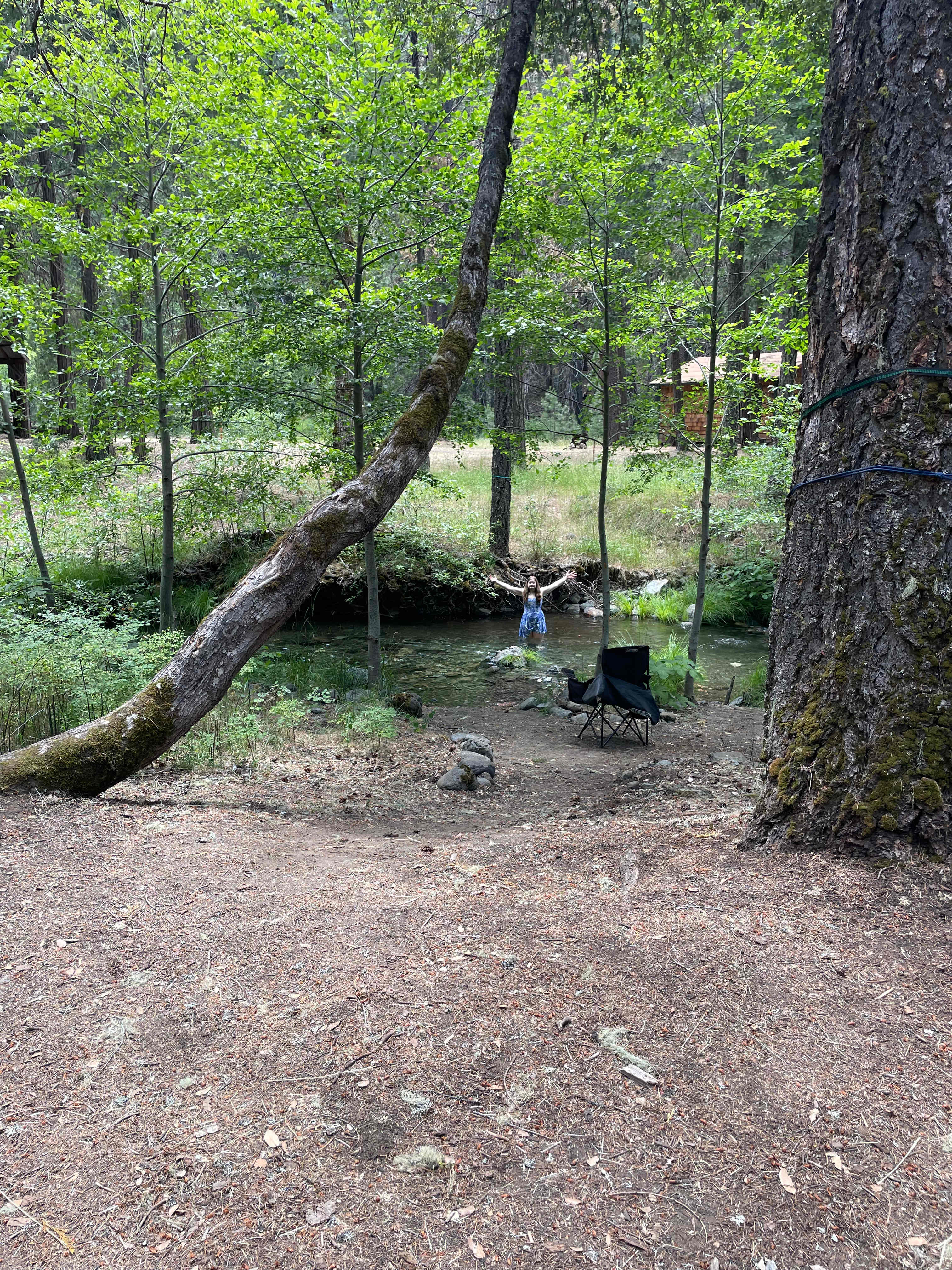 Private beach at Tiger Lily Campsite