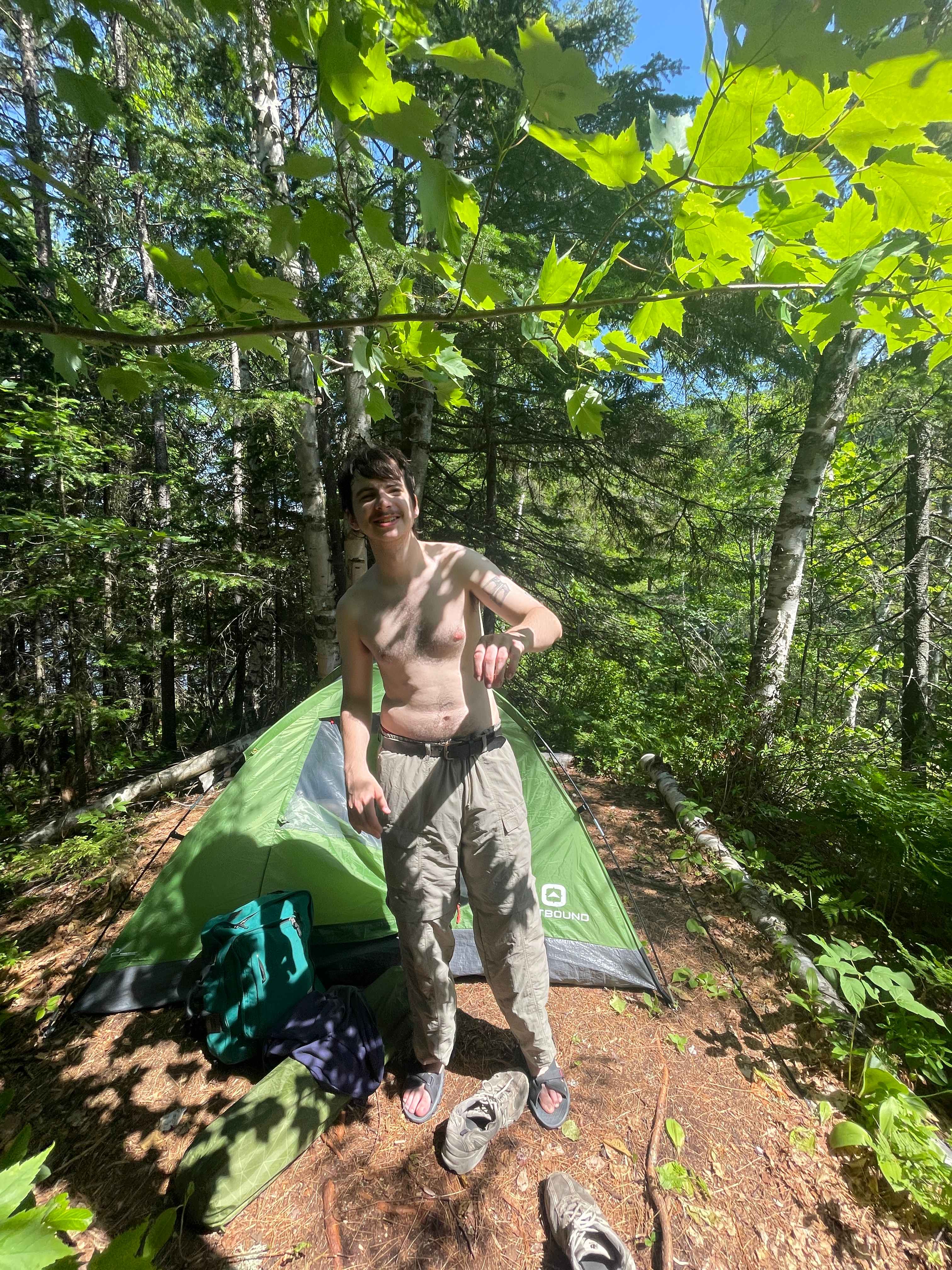 Tent site gets lots of sun in the morning 