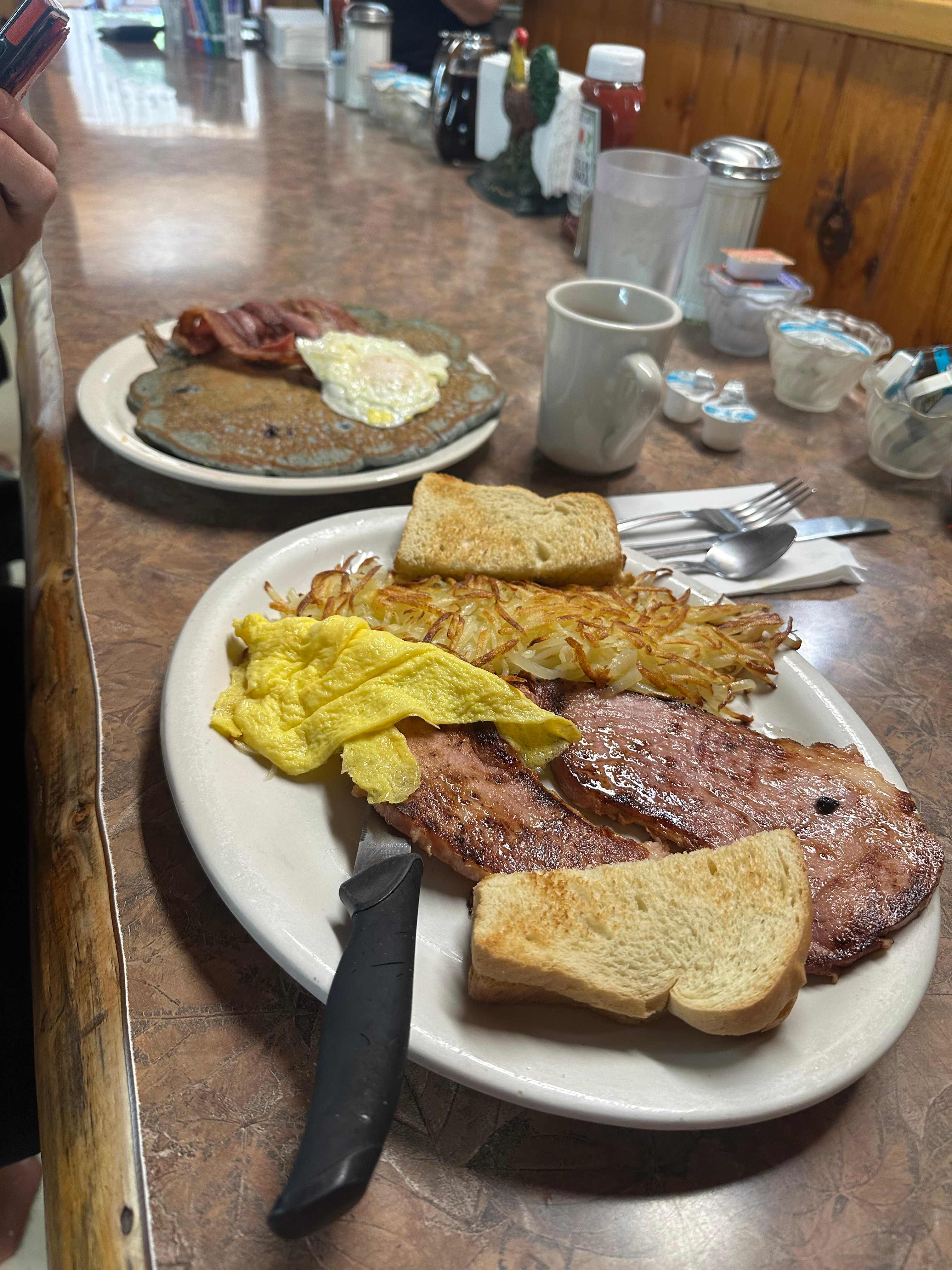 Breakfast at Campfire Lodge Resort…a place back in time!
