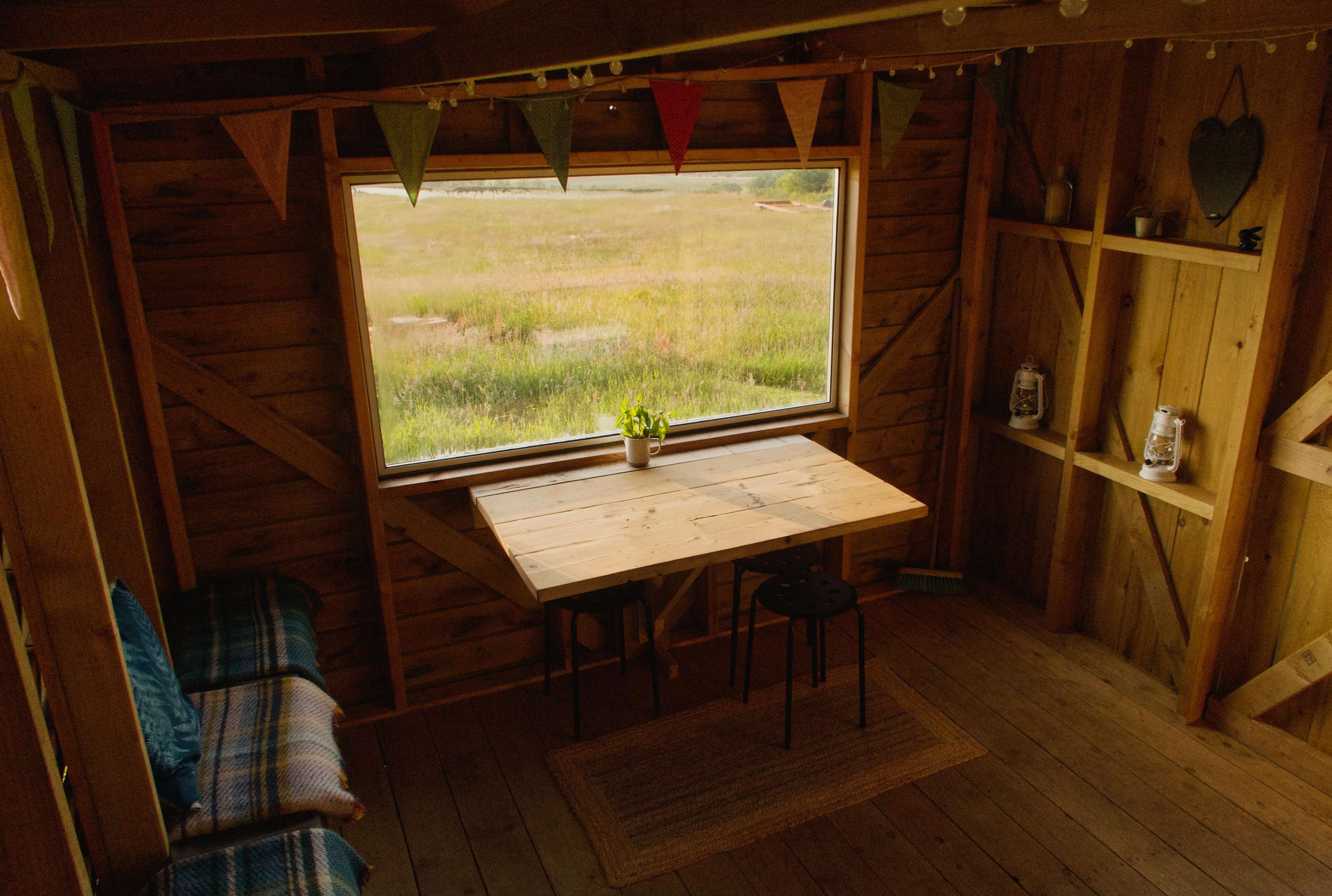 Dining table looking out. 