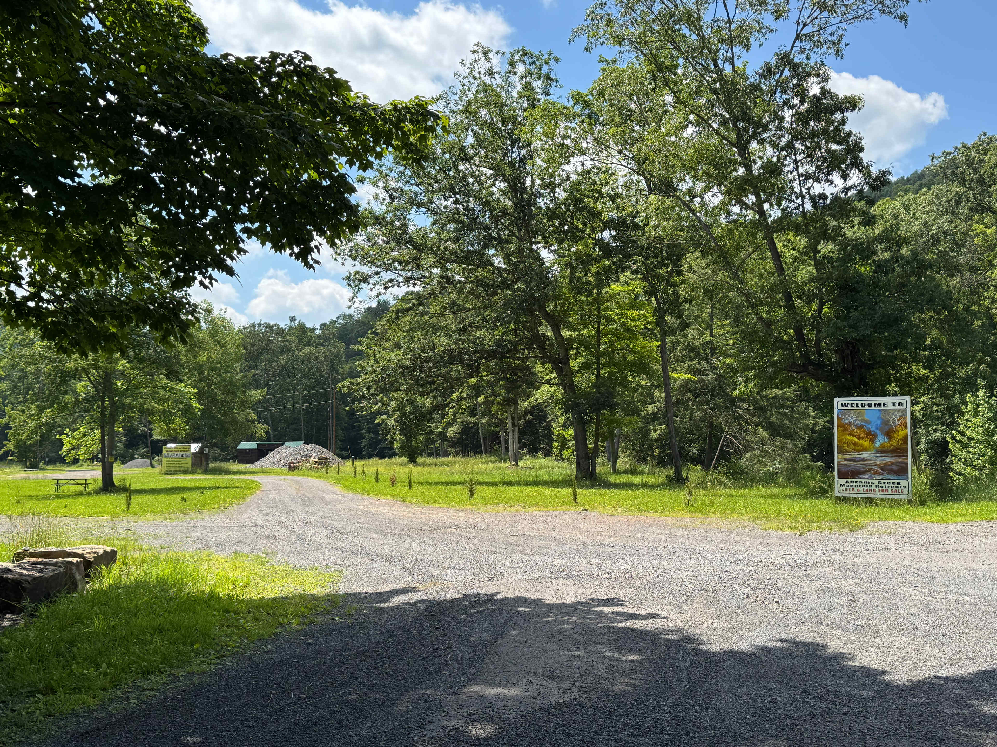 1902 Emoryville Road Elk Garden West Virginia 62717 will take you to the entrance. Keep to the left as you follow the gravel road to the end. 