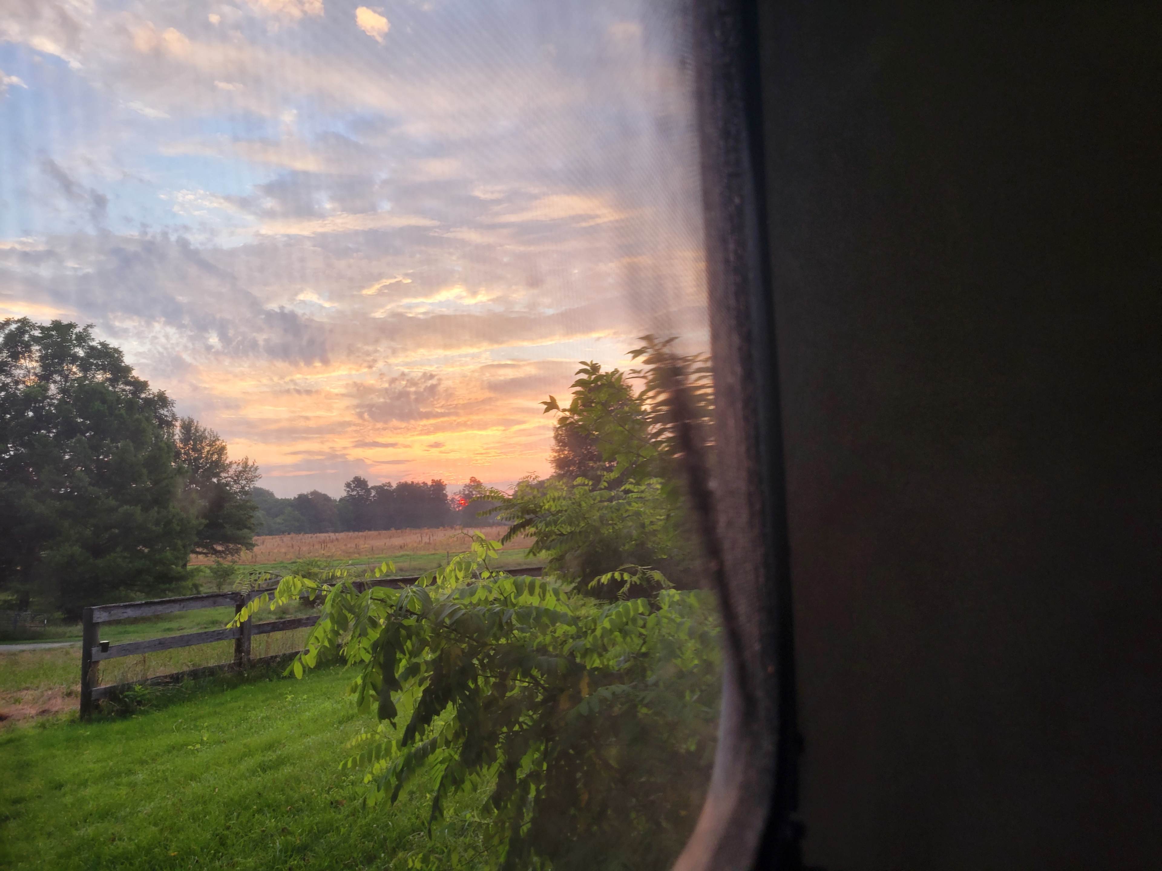 Two fantastic sunrise views from our camper.