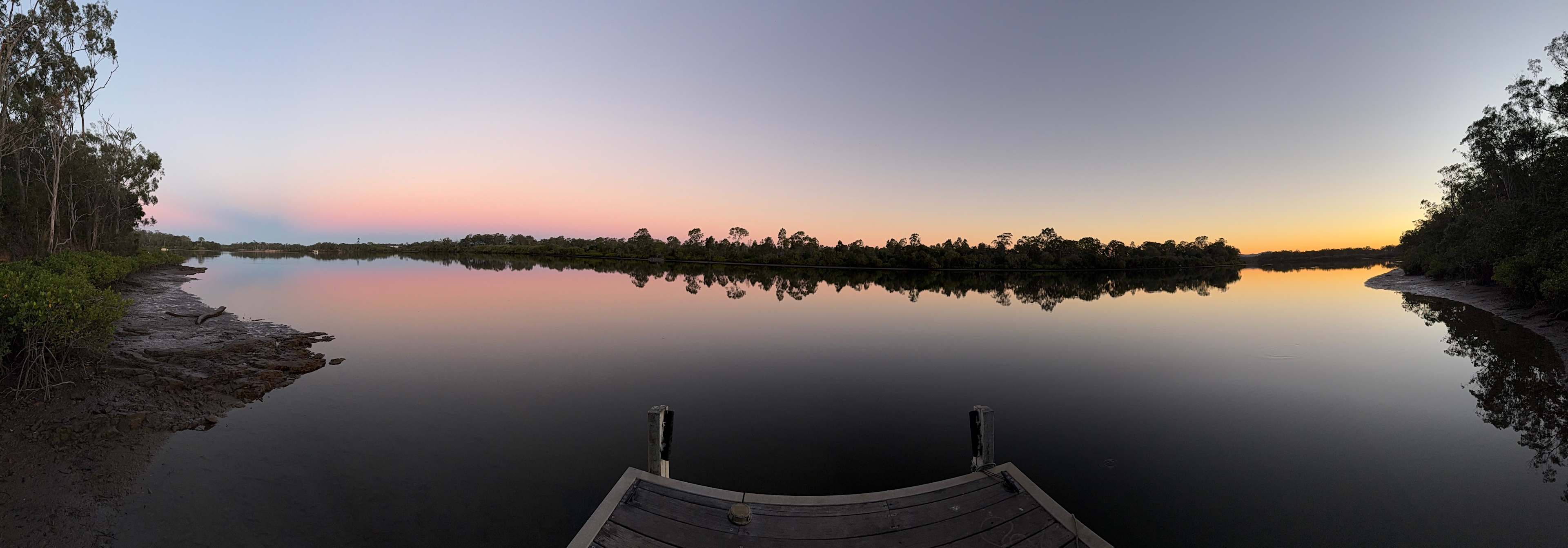 Sunset on the jetty below the retreat