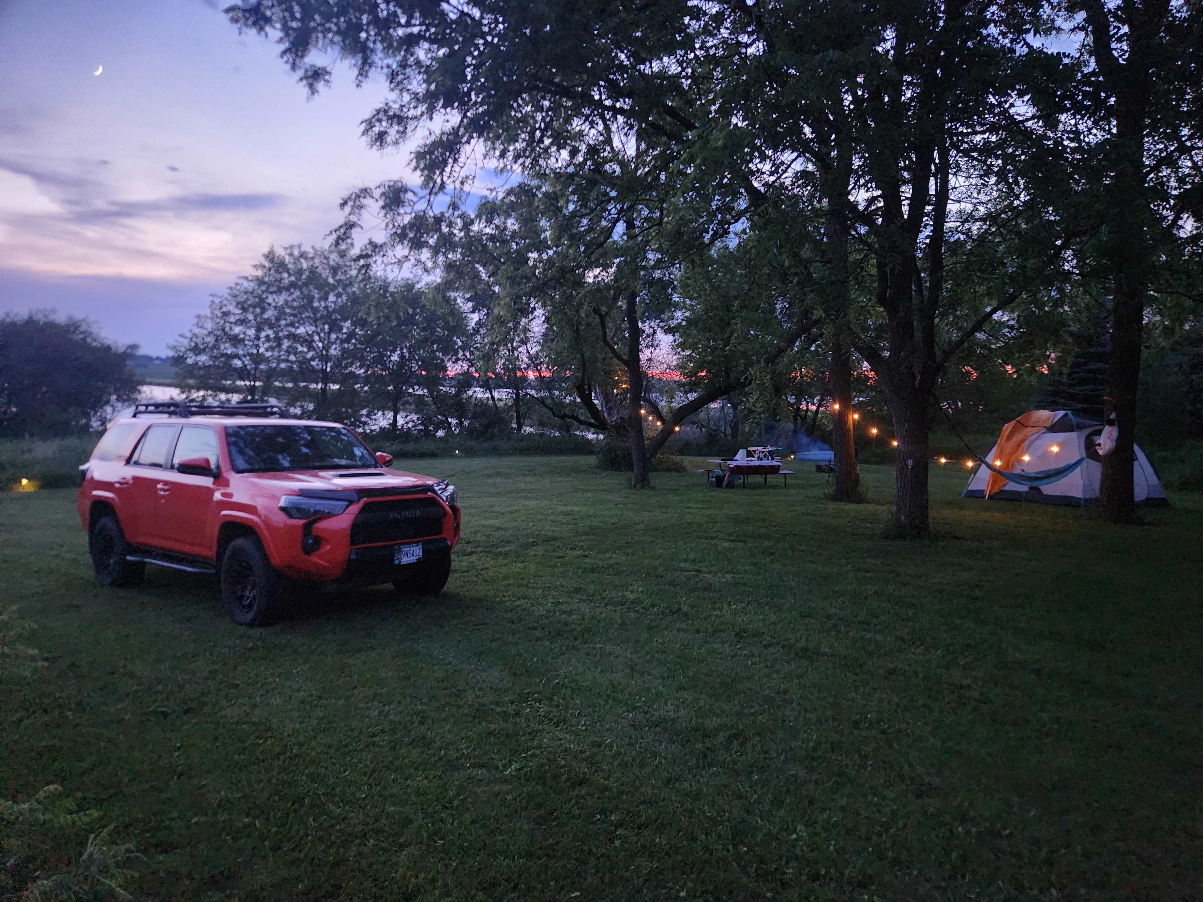 Camping on private lake