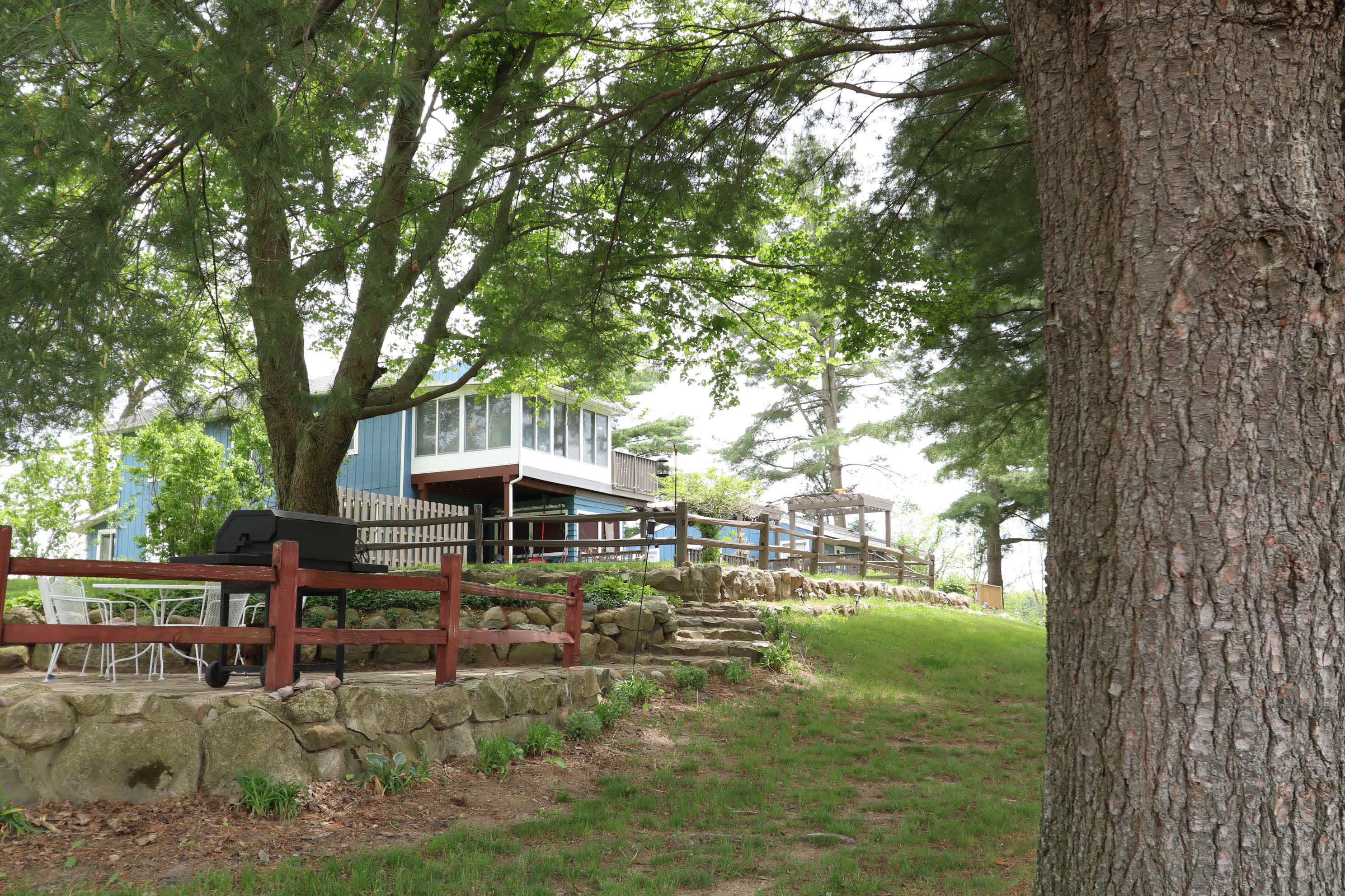 Back yard, West Patio & deck.
