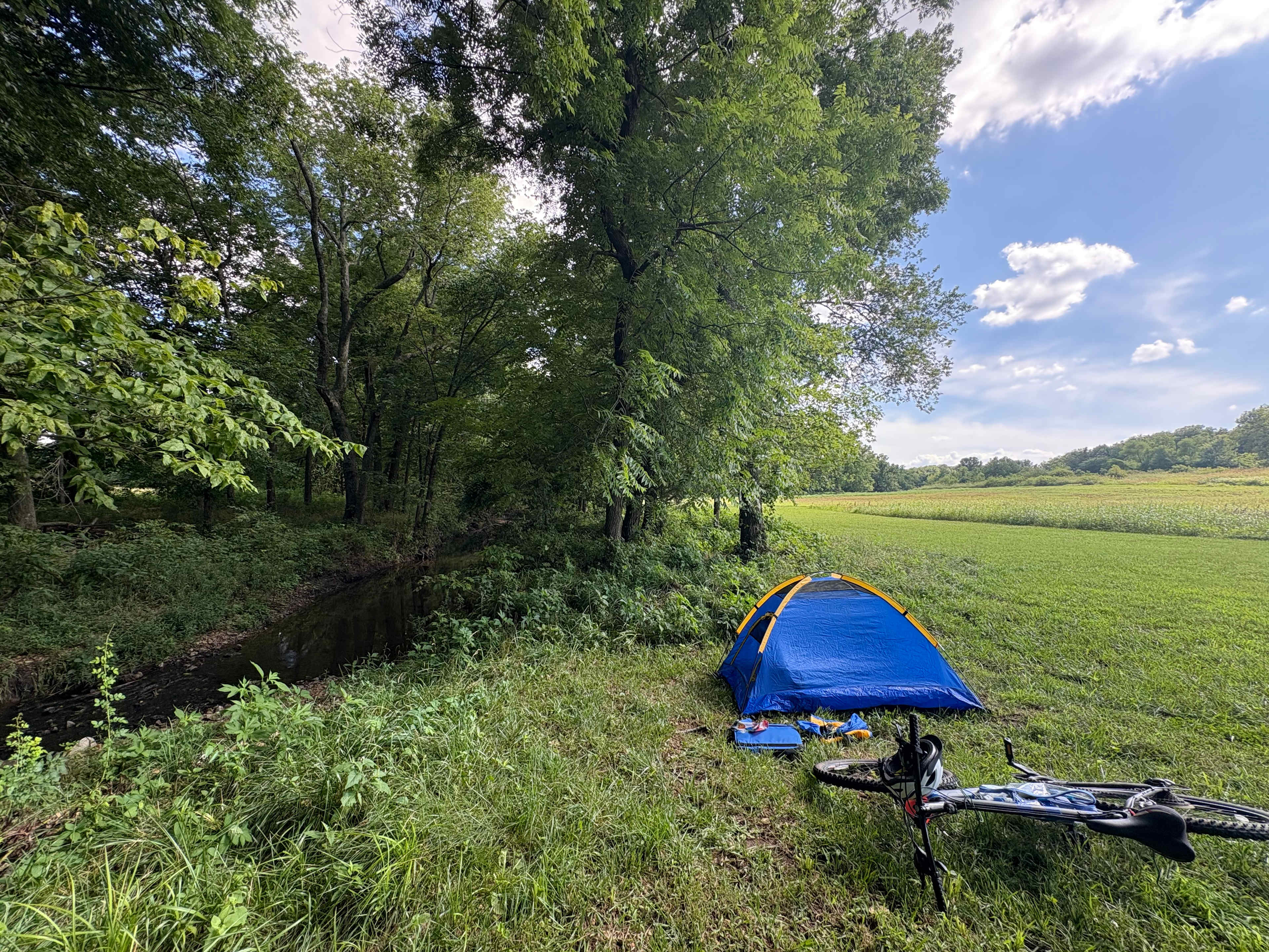 Set up camp by the creek
