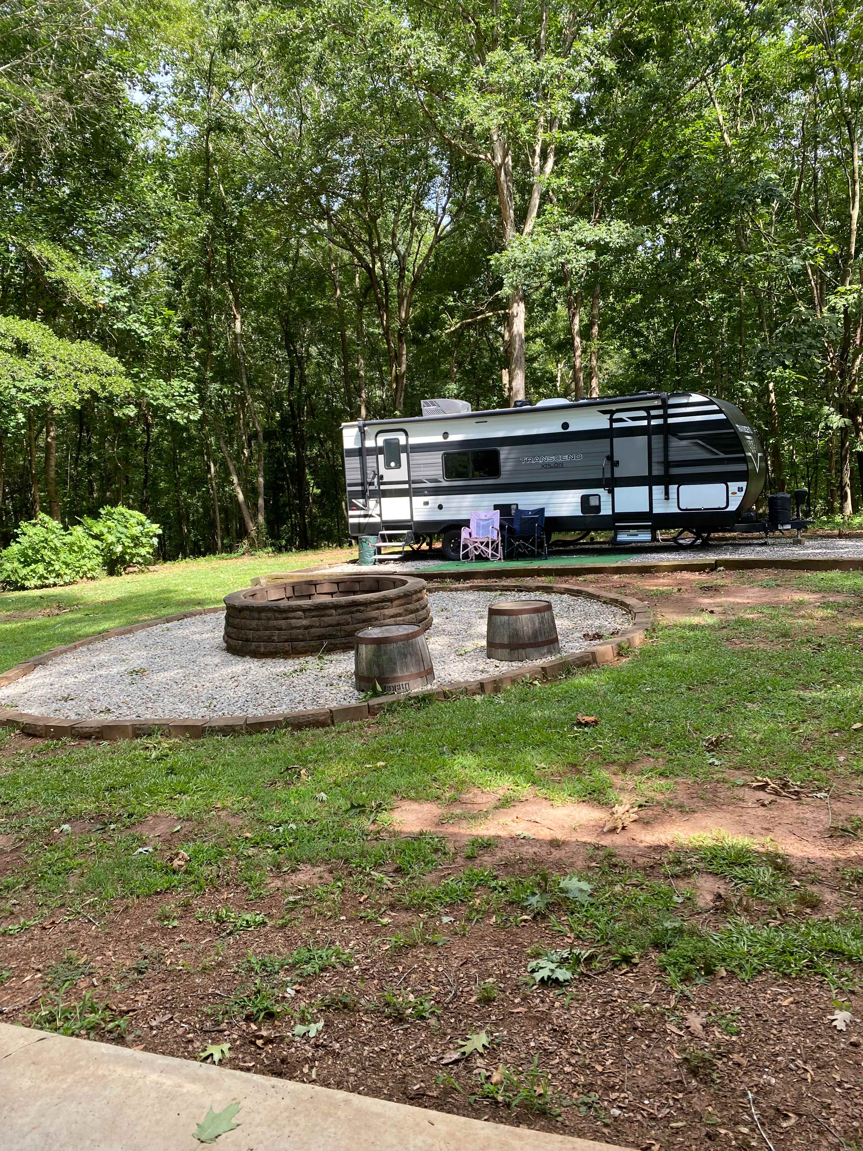 View from the covered gazebo with grill and fish cleaning station