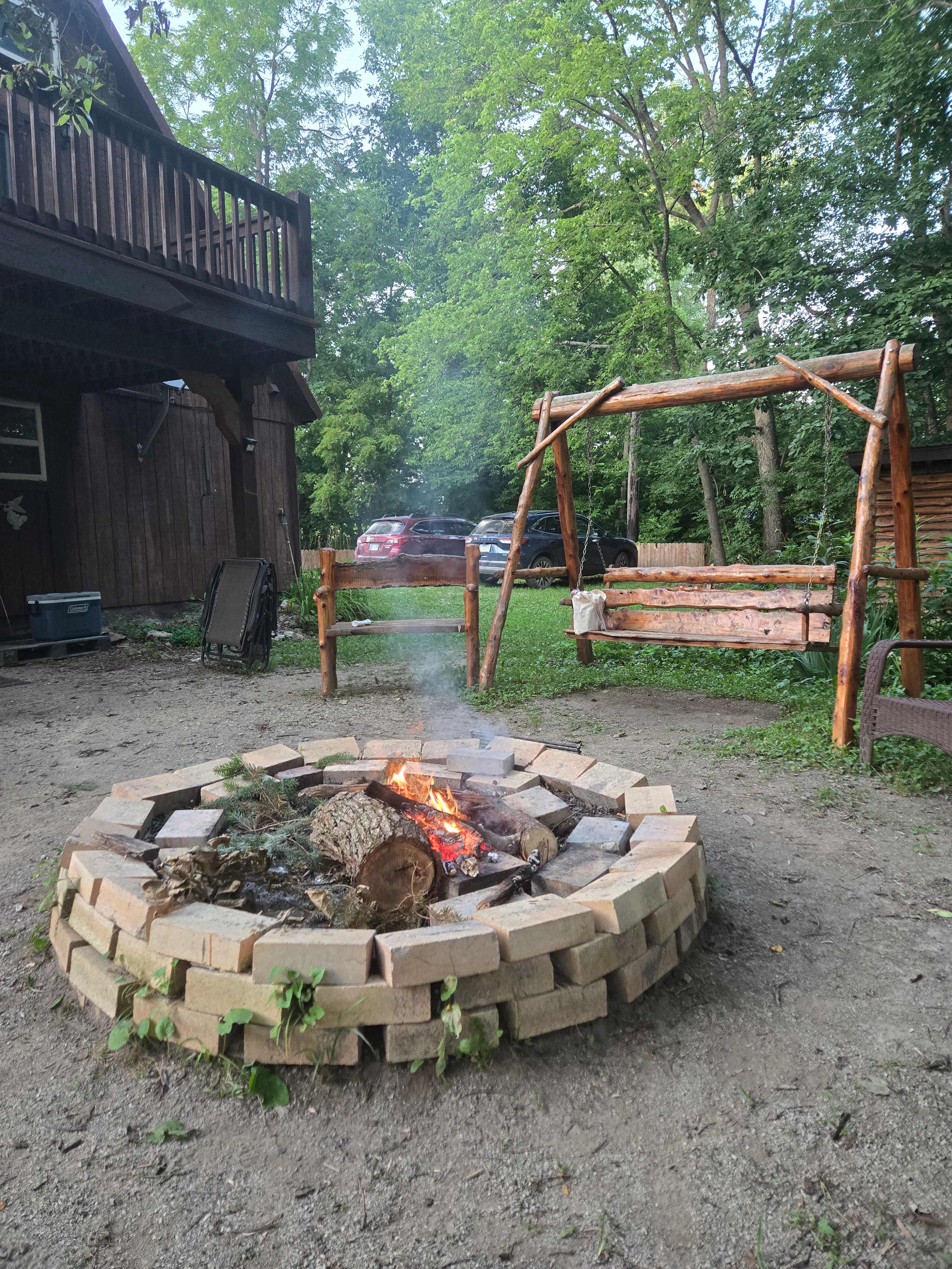 Lovely shared firepit with seating around.