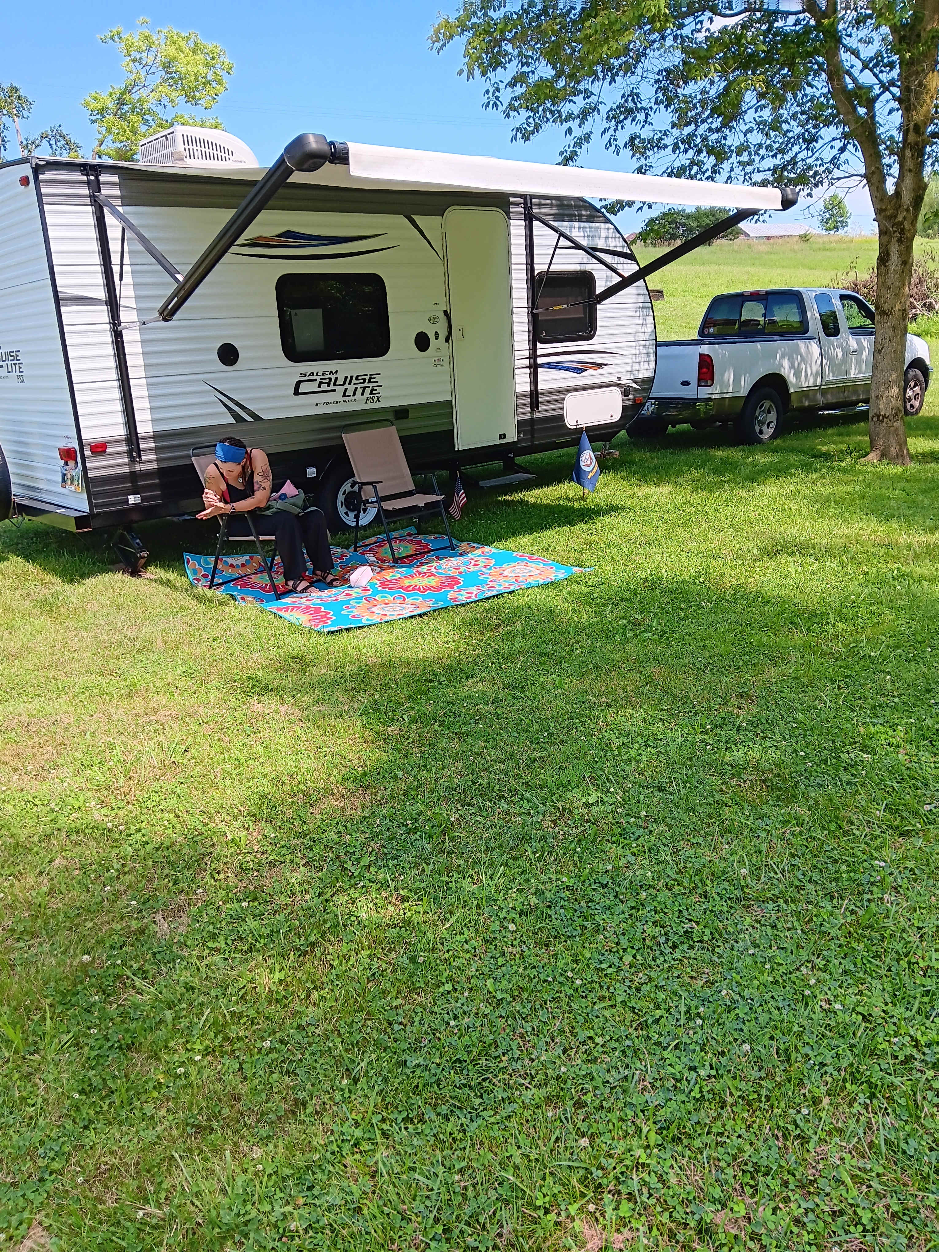 Nice level spot by a shade tree🙂