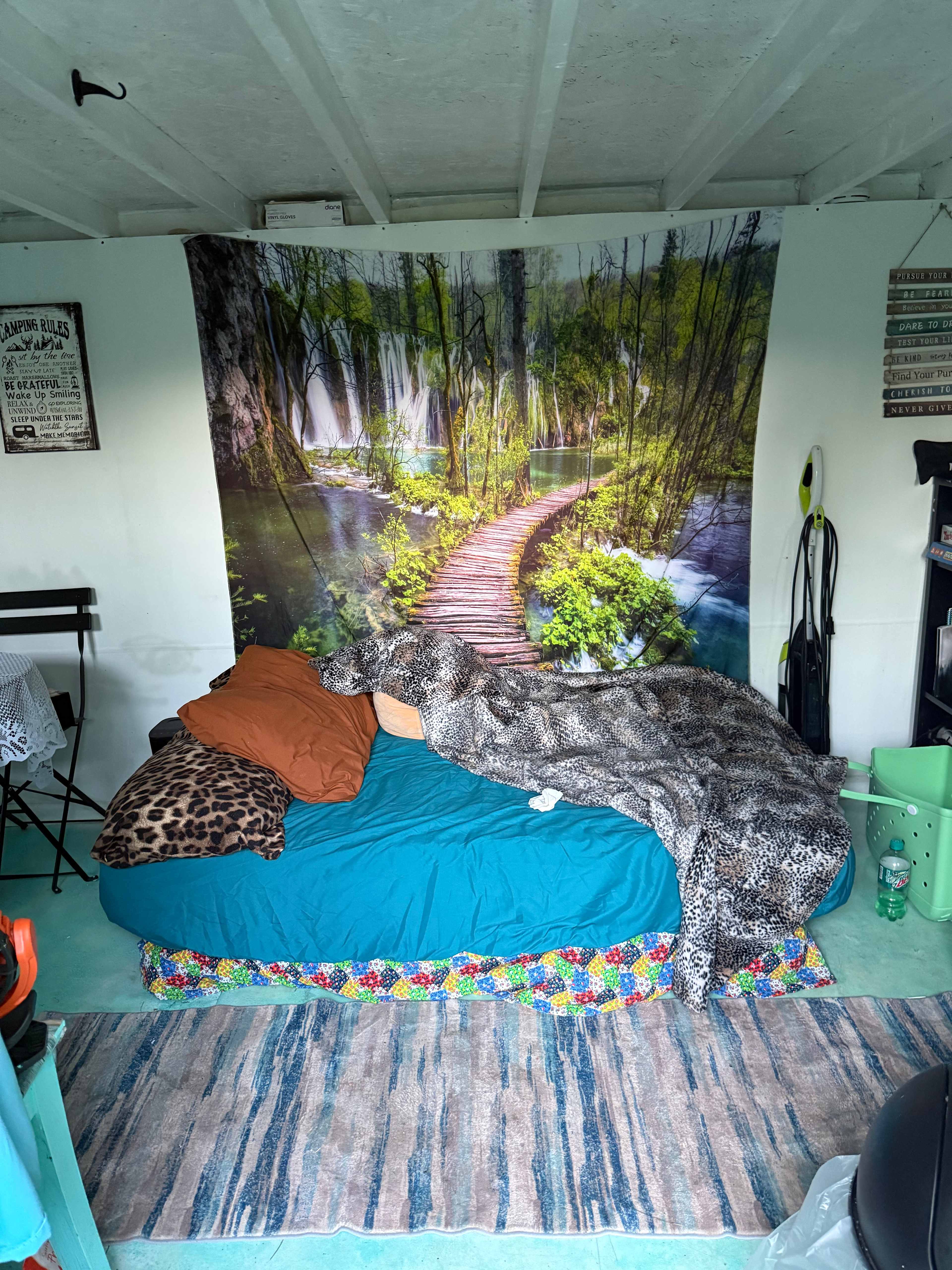 There was an upstairs loft but I utilized the futon in the main area. Very homey!