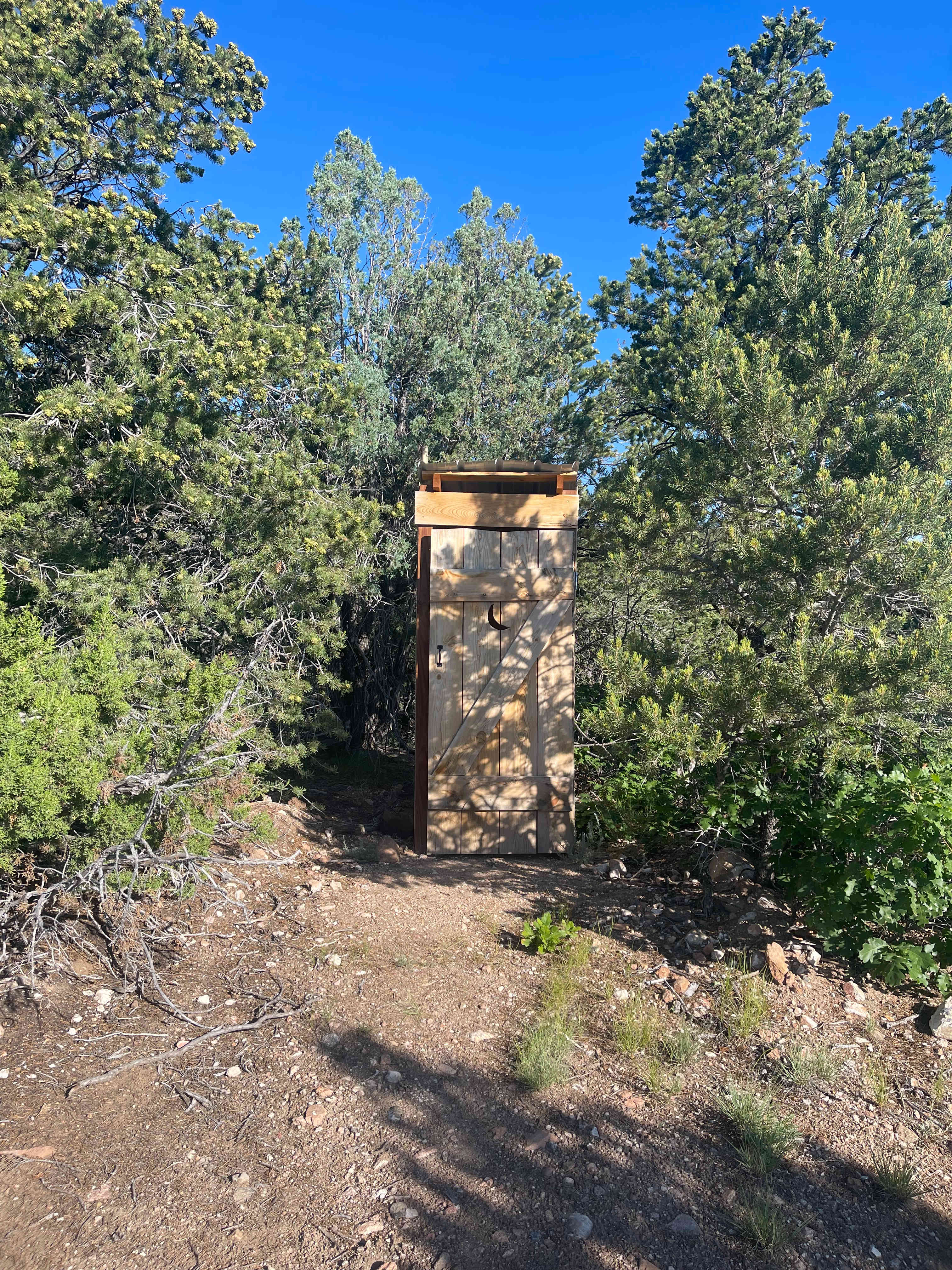 The outhouses were clean and reminded me of Shrek