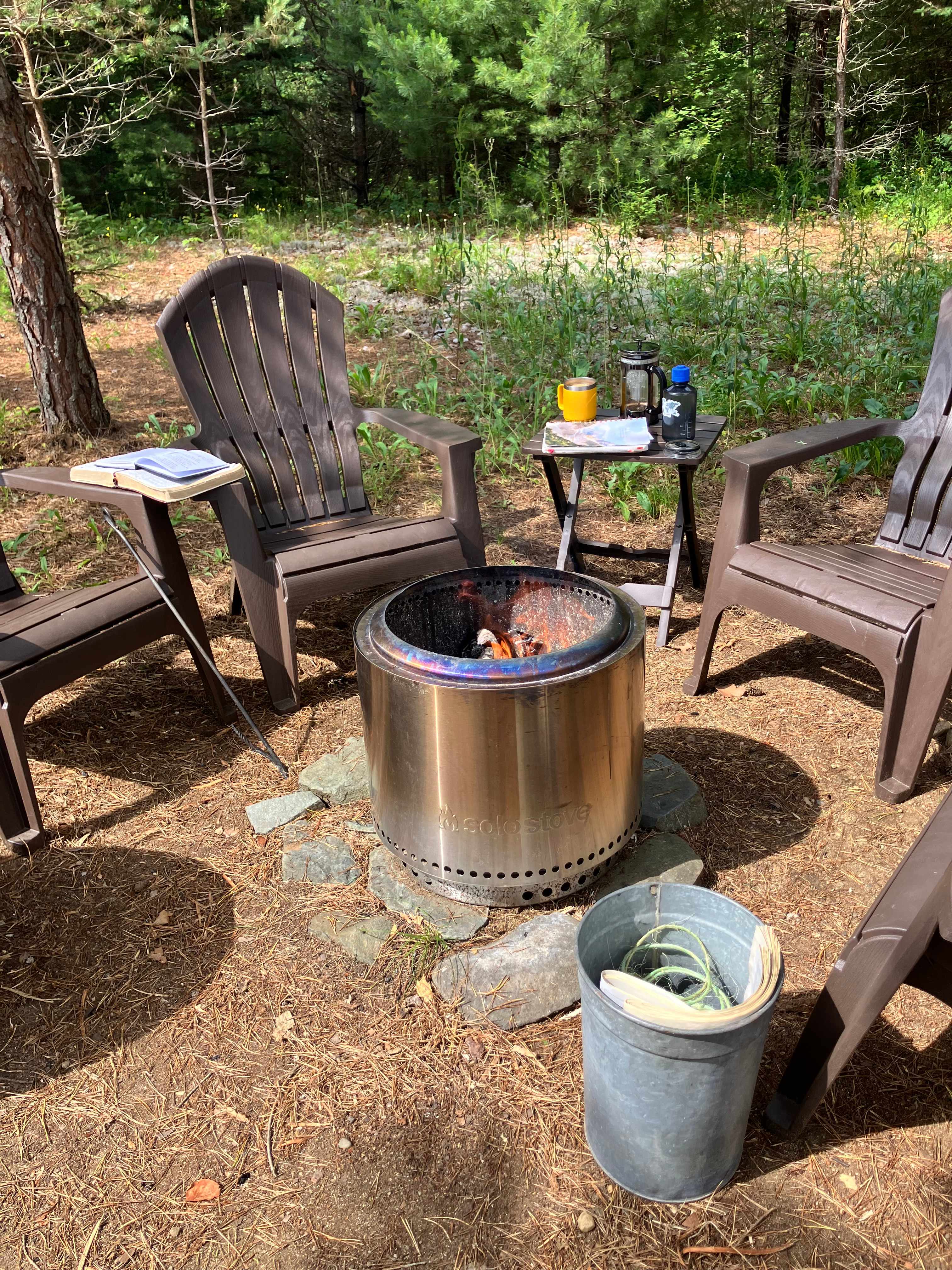 Fire pit at site