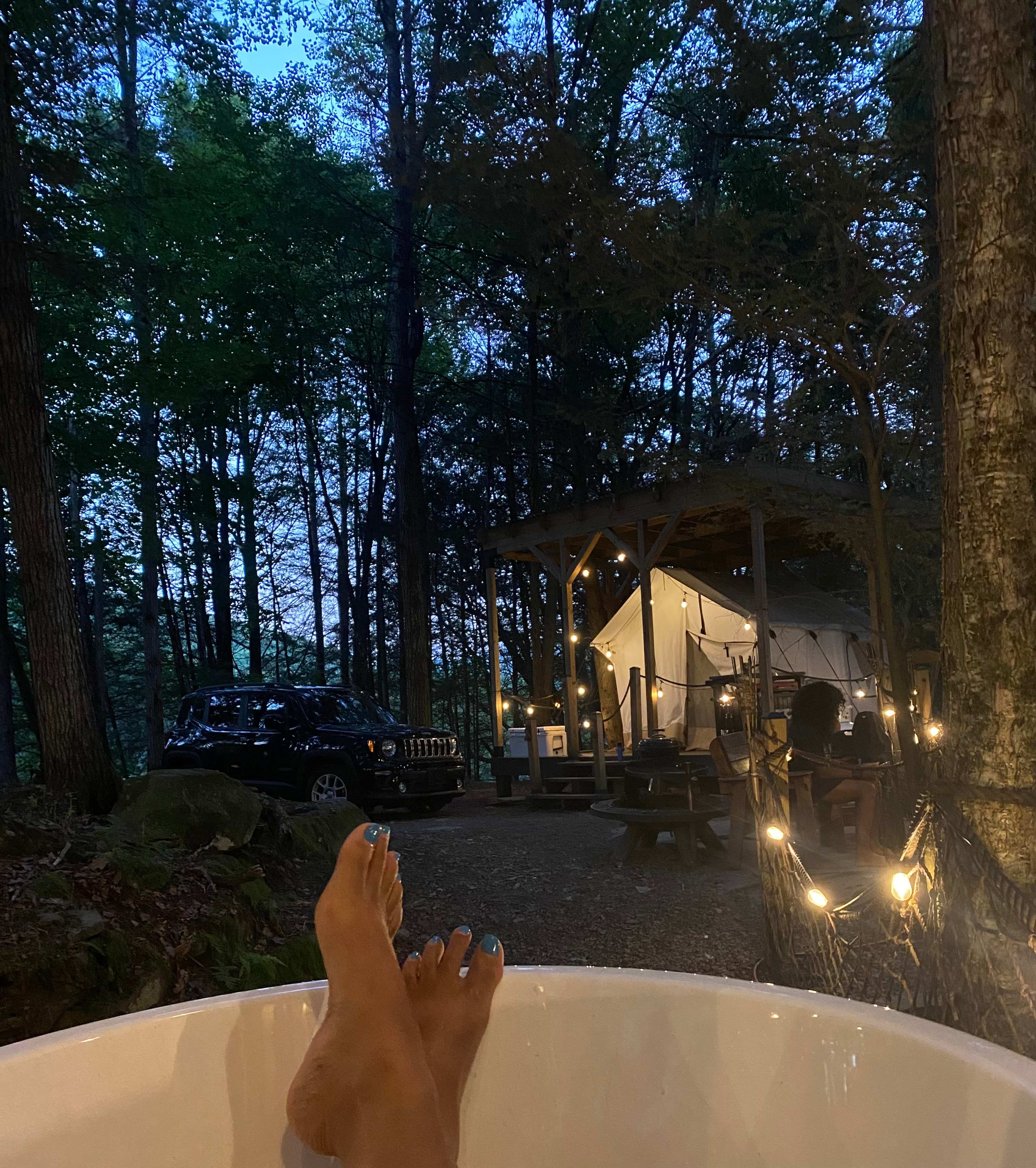Glamping Tent Overlooking Waterfall