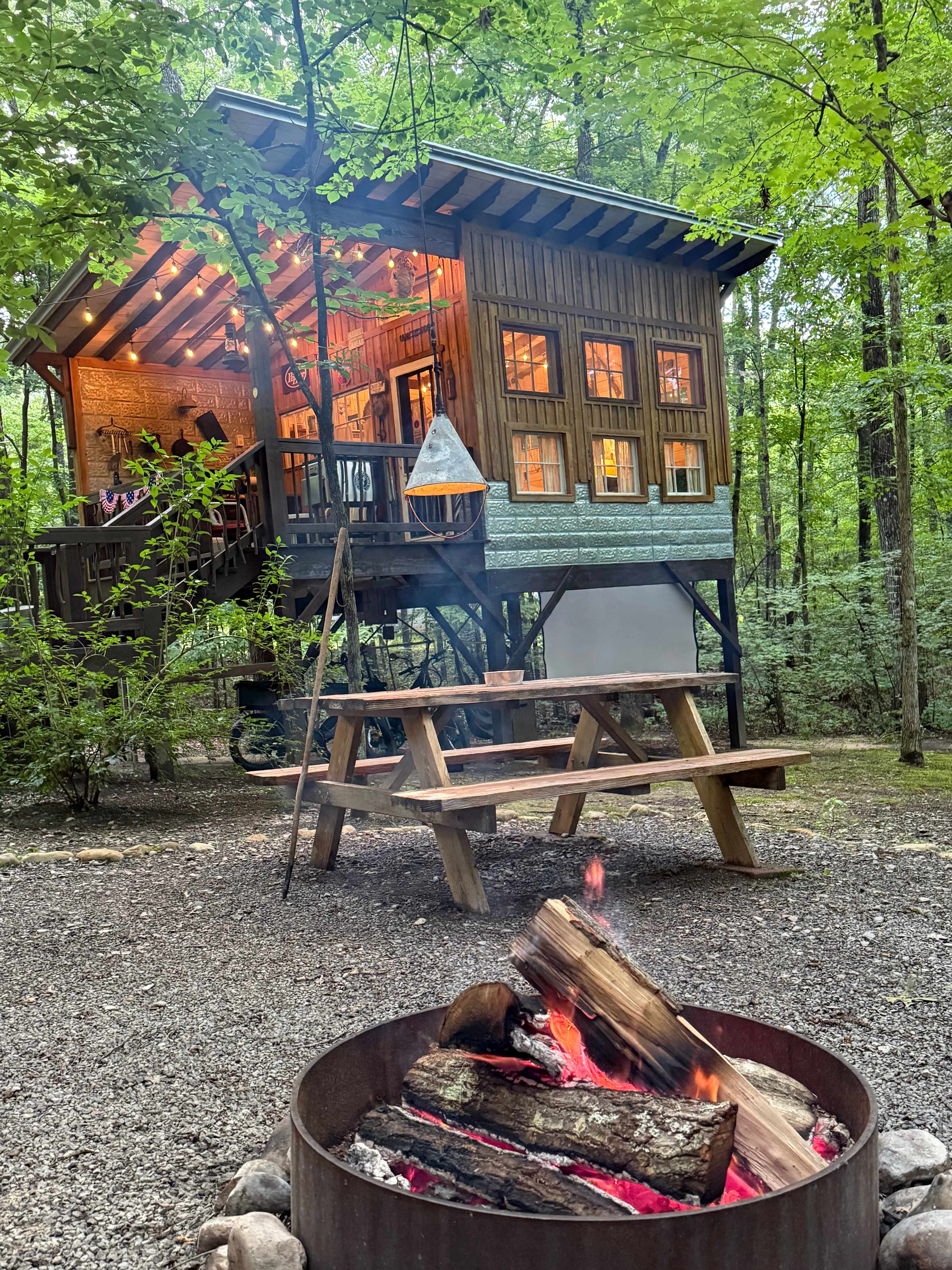 Relaxing around the campfire