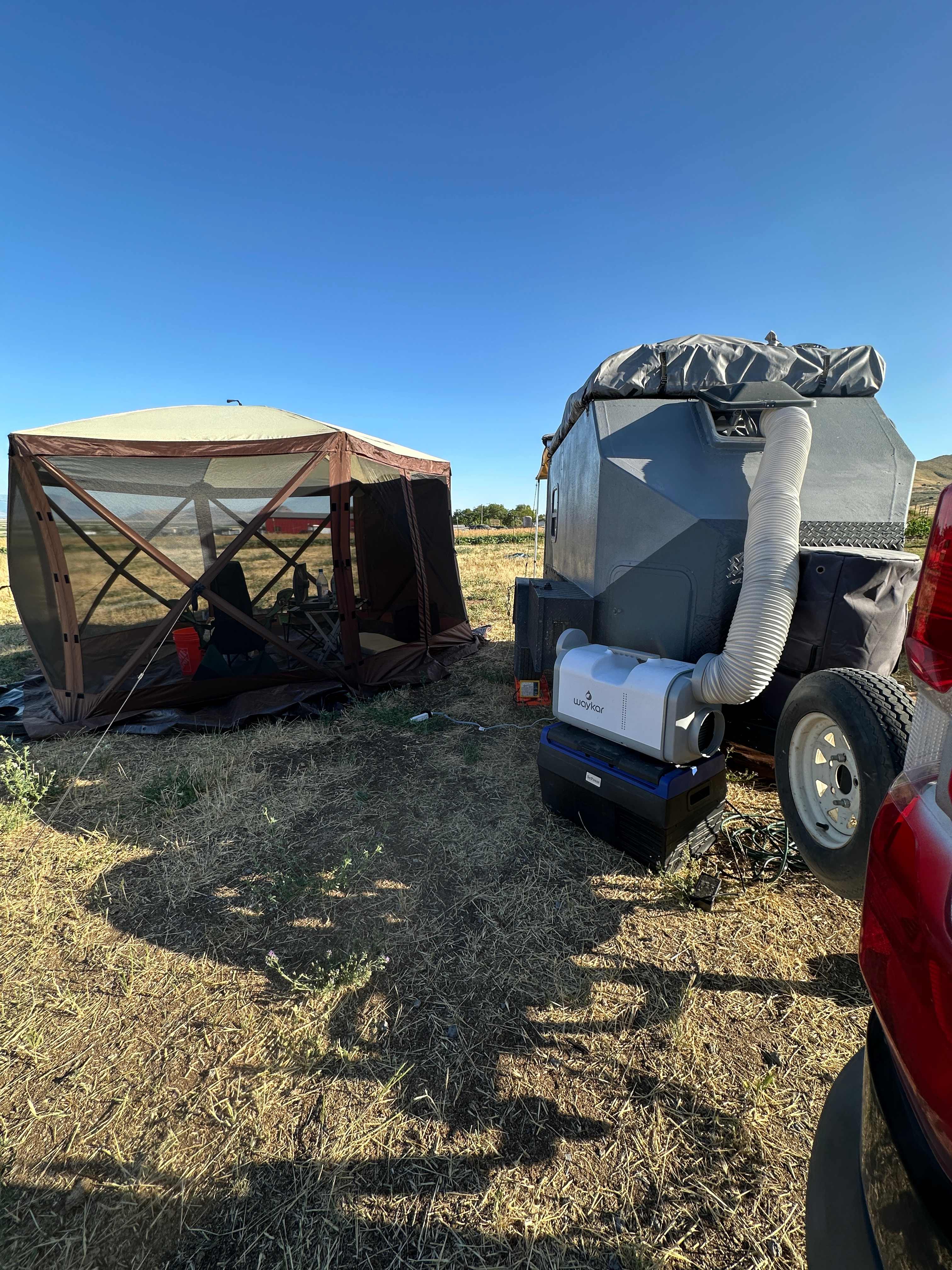 Happy to have a portable ac unit to keep cool at this site in July!