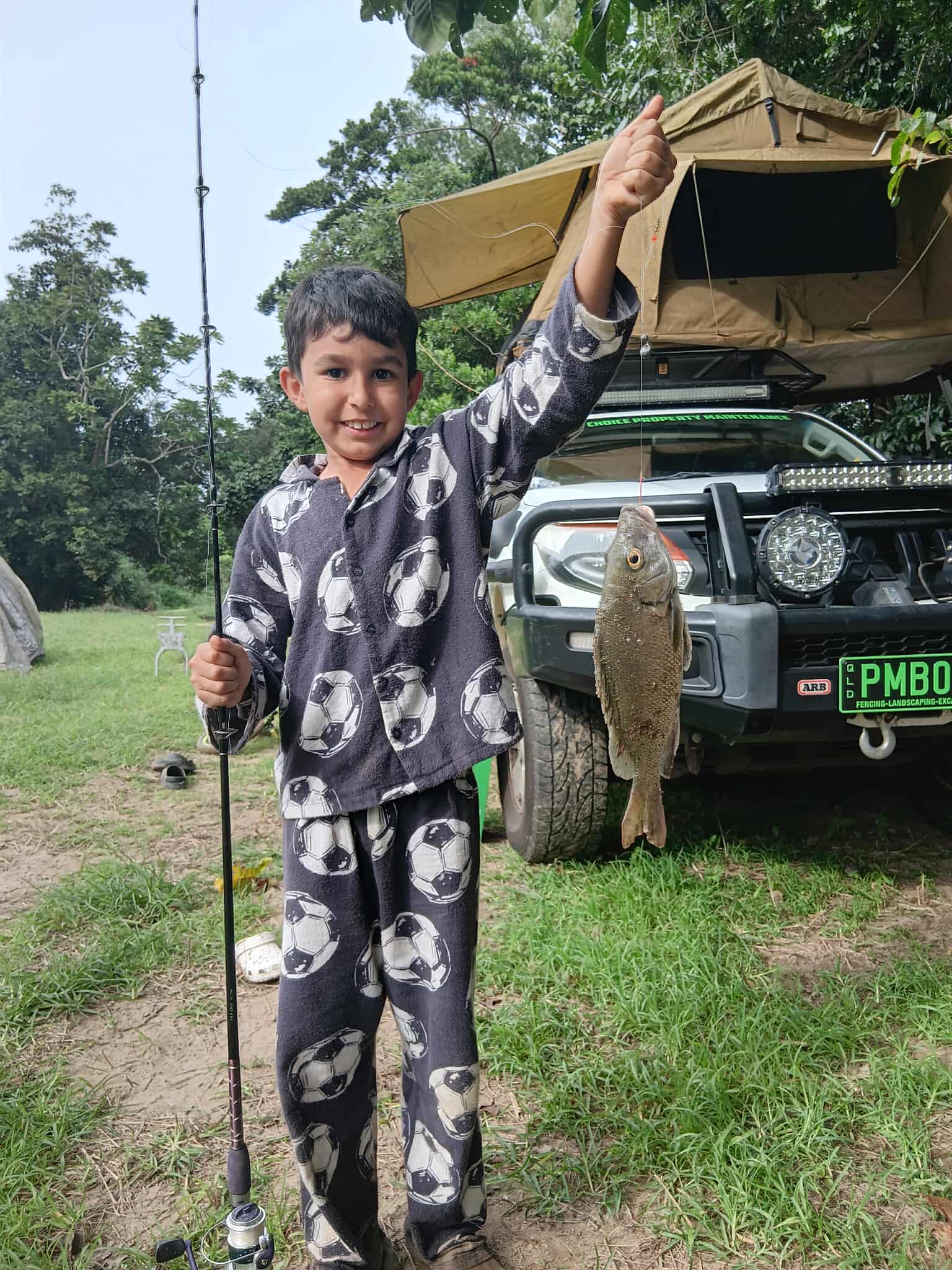 Caught his first fish
