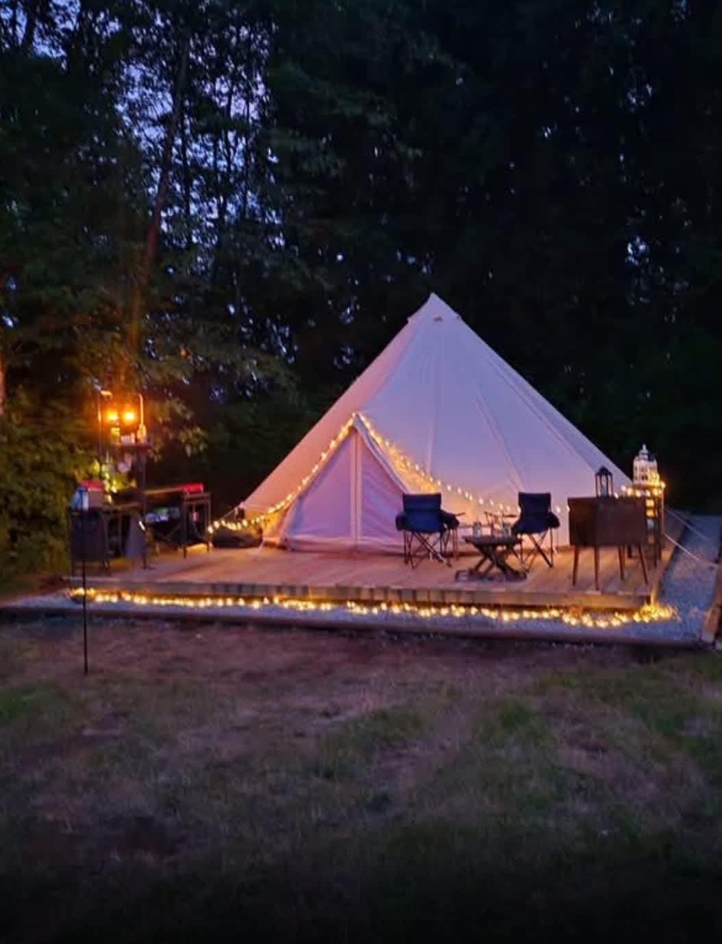 Night time view of site